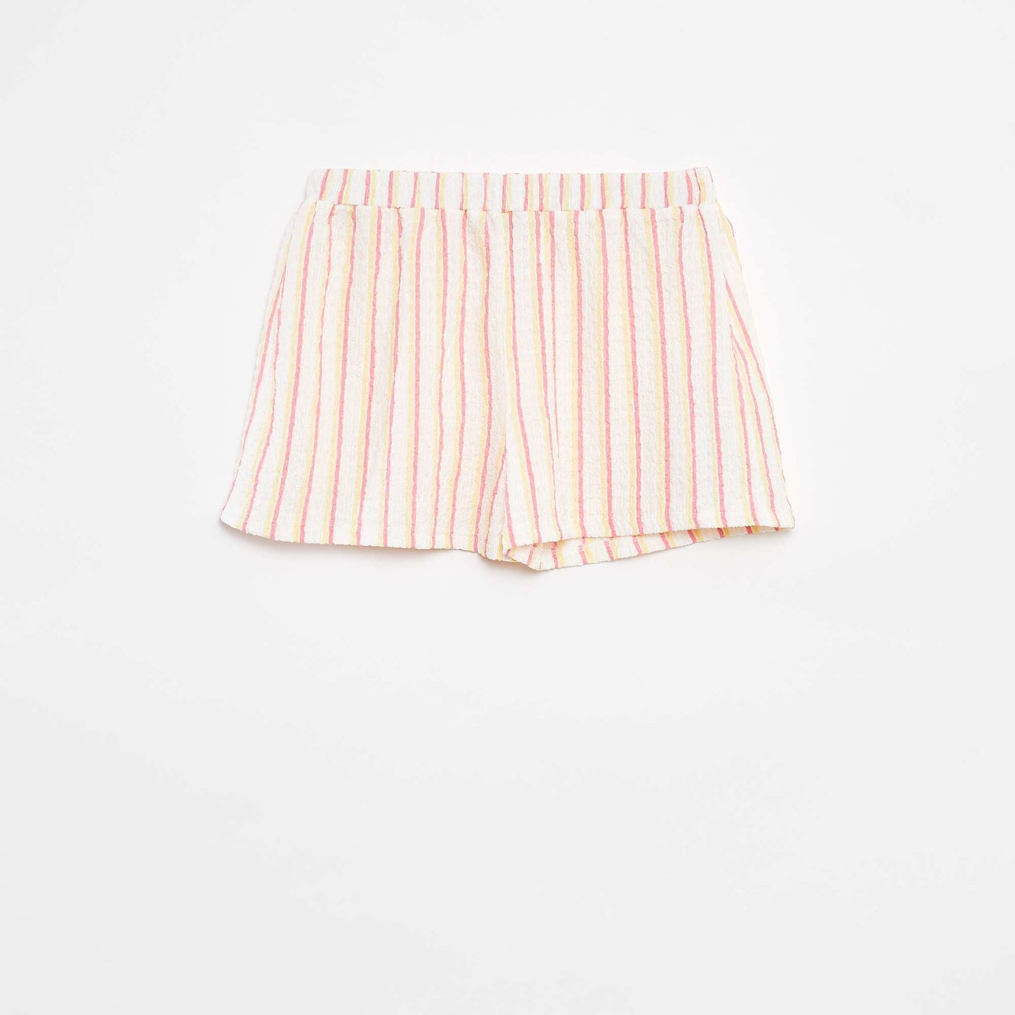 Short en maille gaufrée avec motifs BLANC