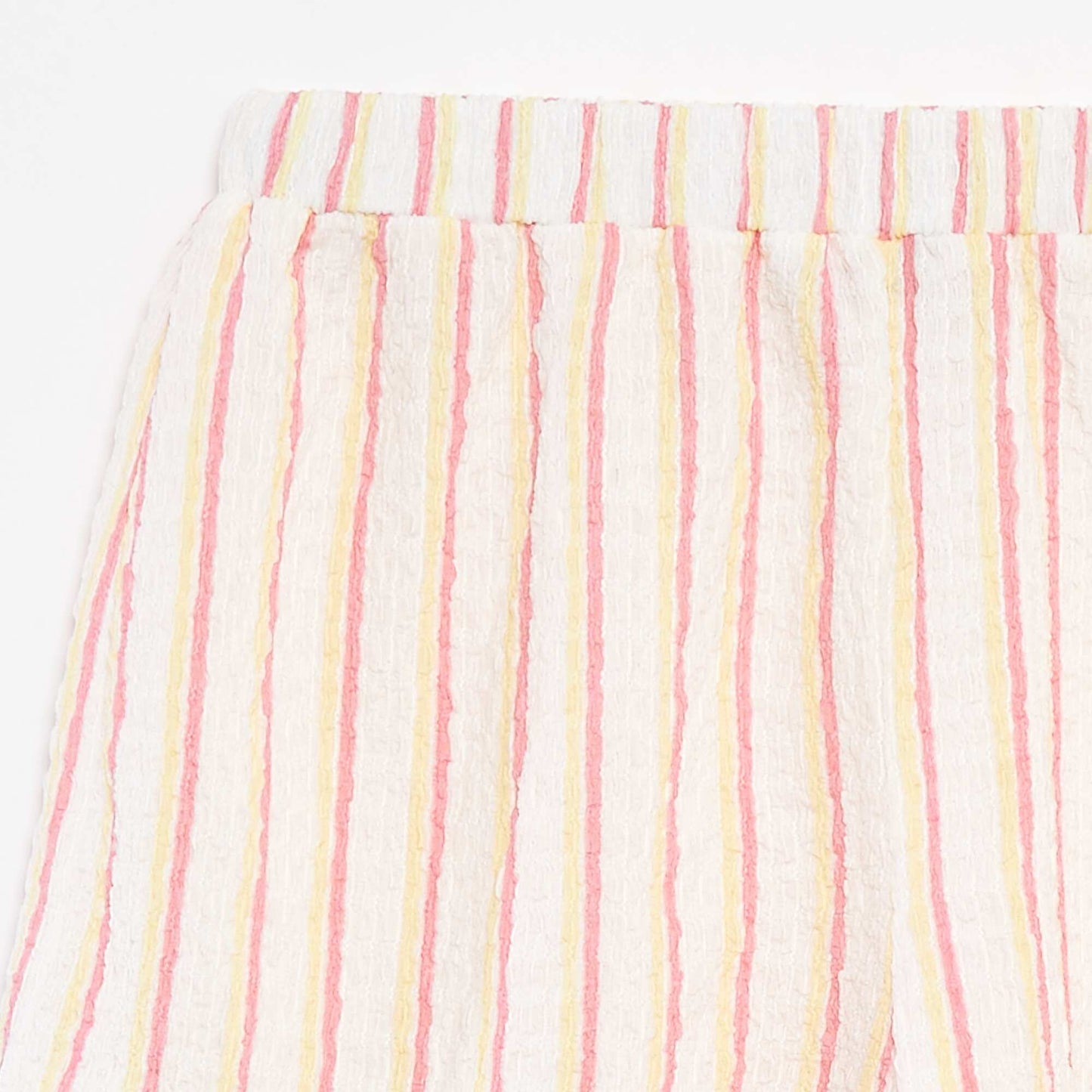 Short en maille gaufrée avec motifs BLANC