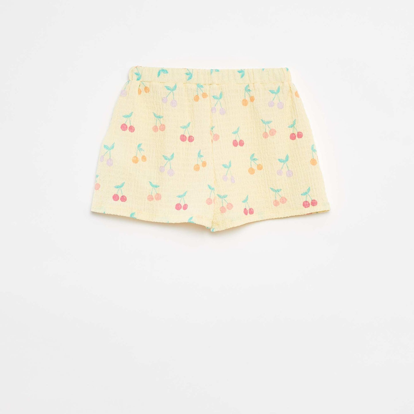 Short en maille gaufrée avec motifs JAUNE