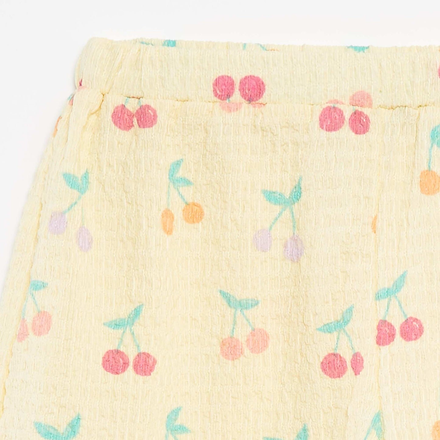 Short en maille gaufrée avec motifs JAUNE