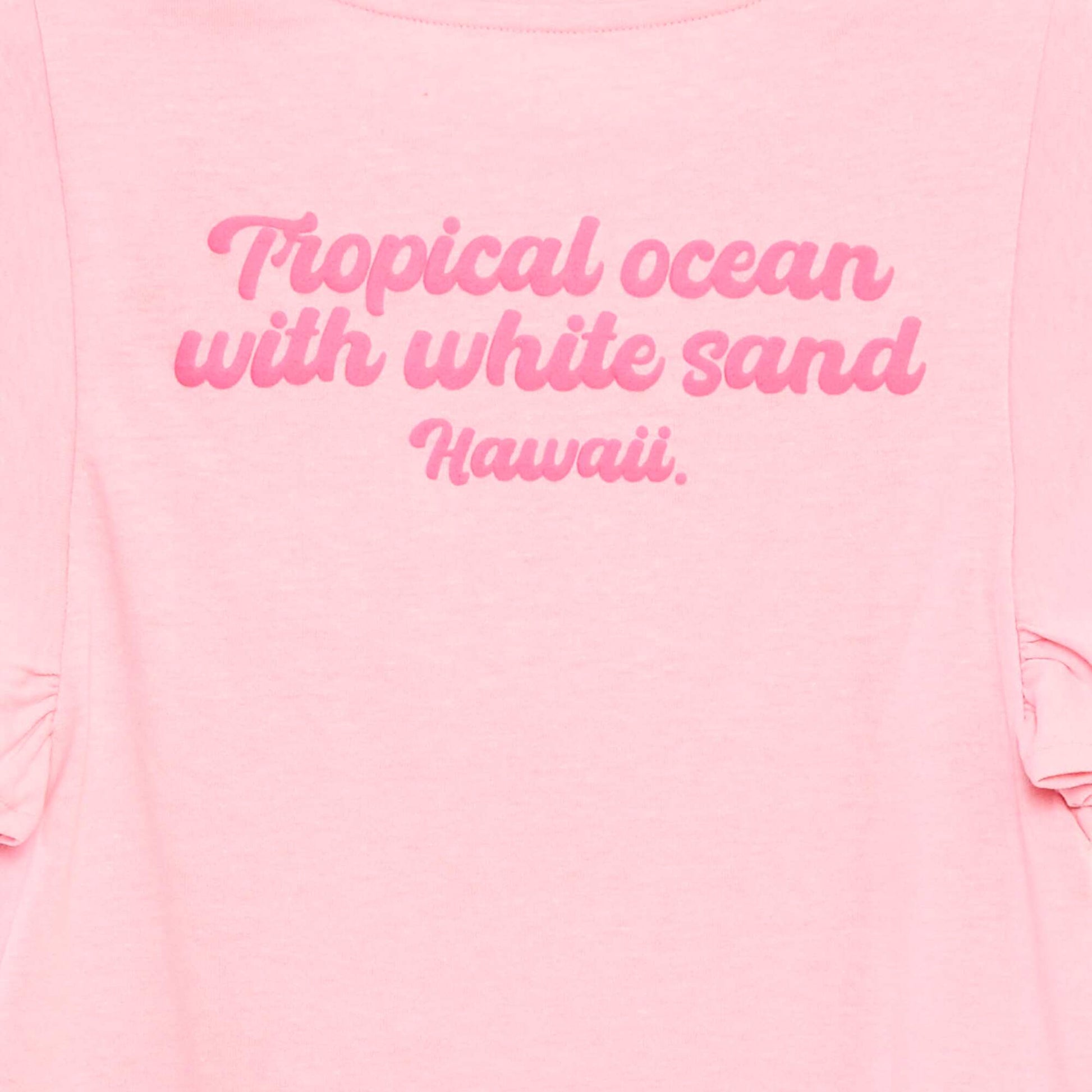 T-shirt en jersey avec un imprimé recto/verso et des manches volantées ROSE