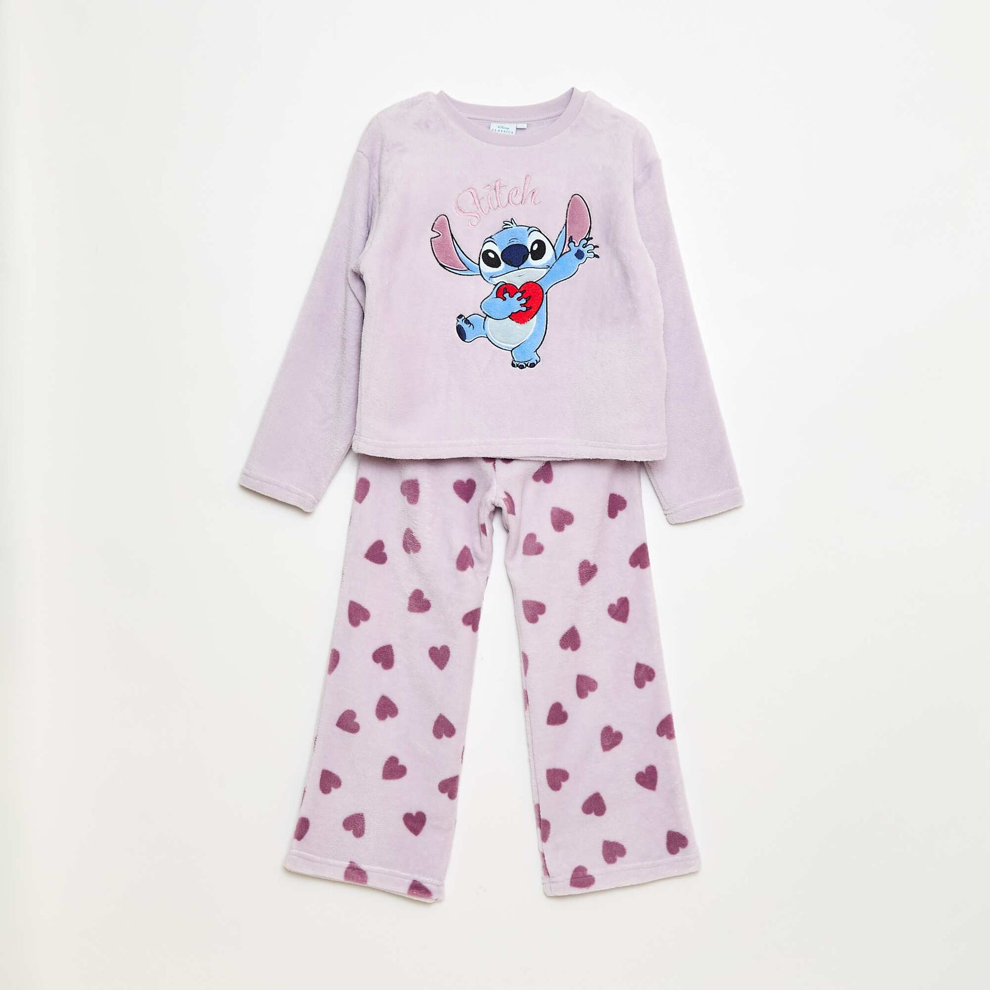 Ensemble de pyjama long en polaire 'Stitch' 'Disney' - 2 pièces VIOLET