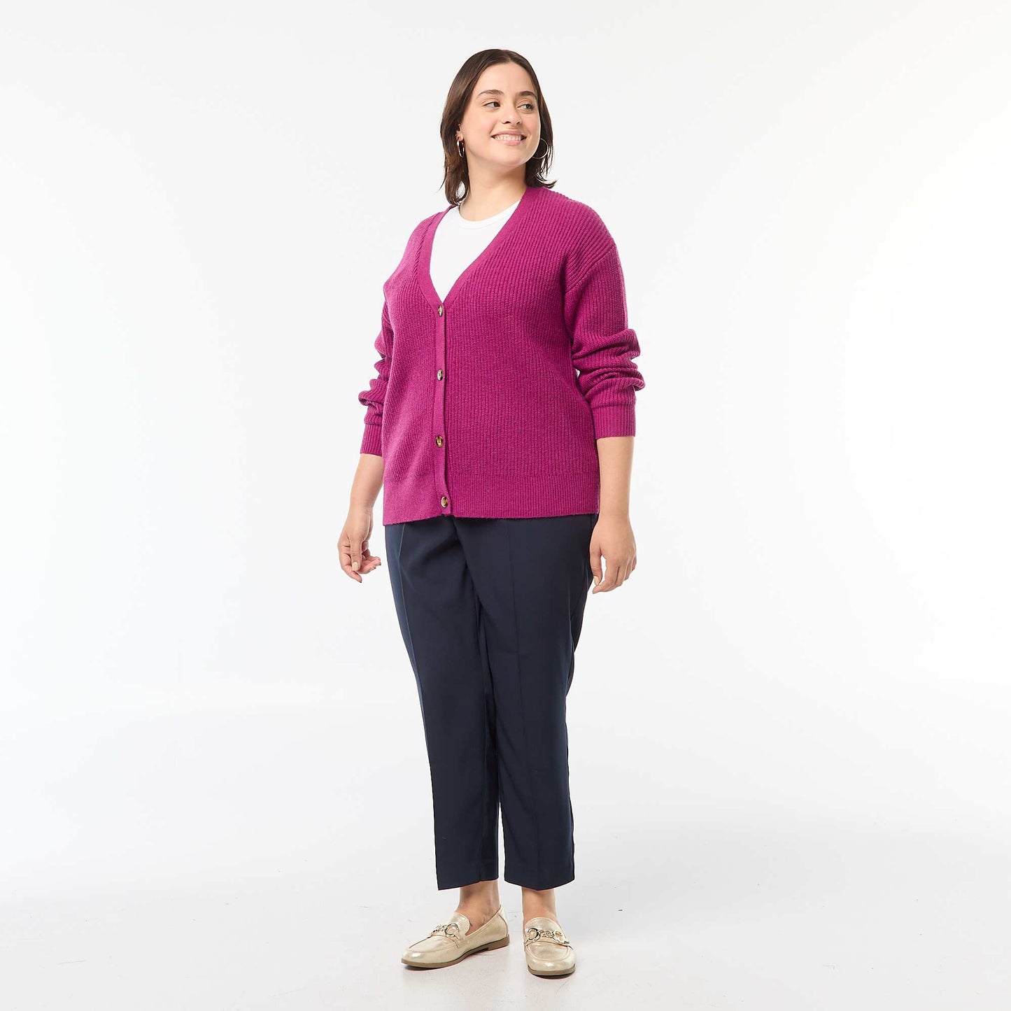 Gilet cardigan en maille côtelée VIOLET
