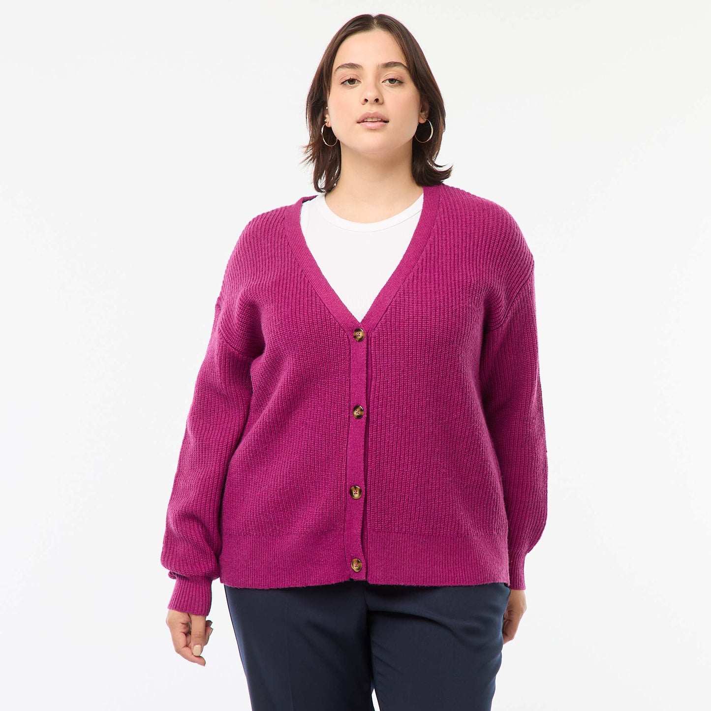 Gilet cardigan en maille côtelée VIOLET