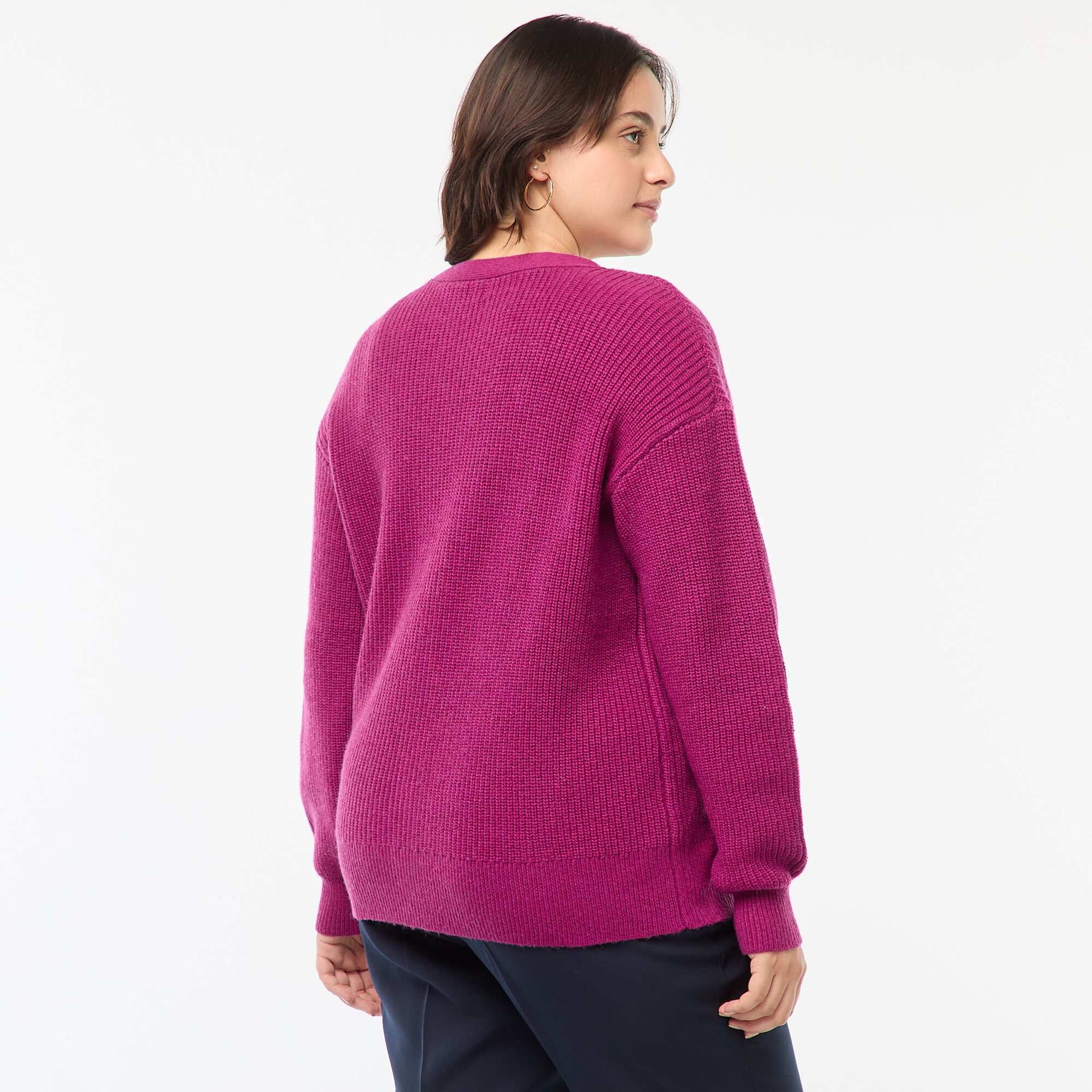 Gilet cardigan en maille côtelée VIOLET