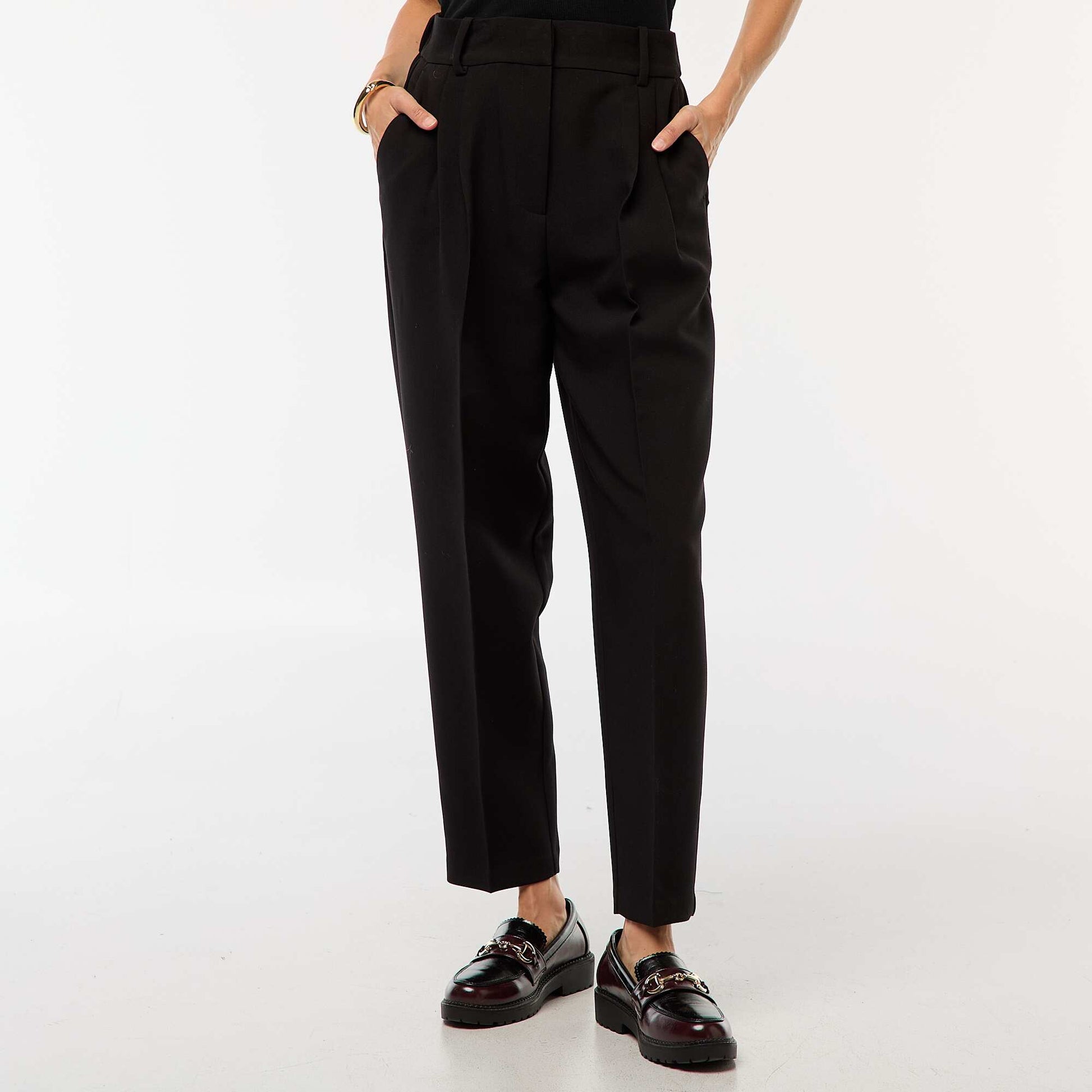 Pantalon carotte fluide NOIR
