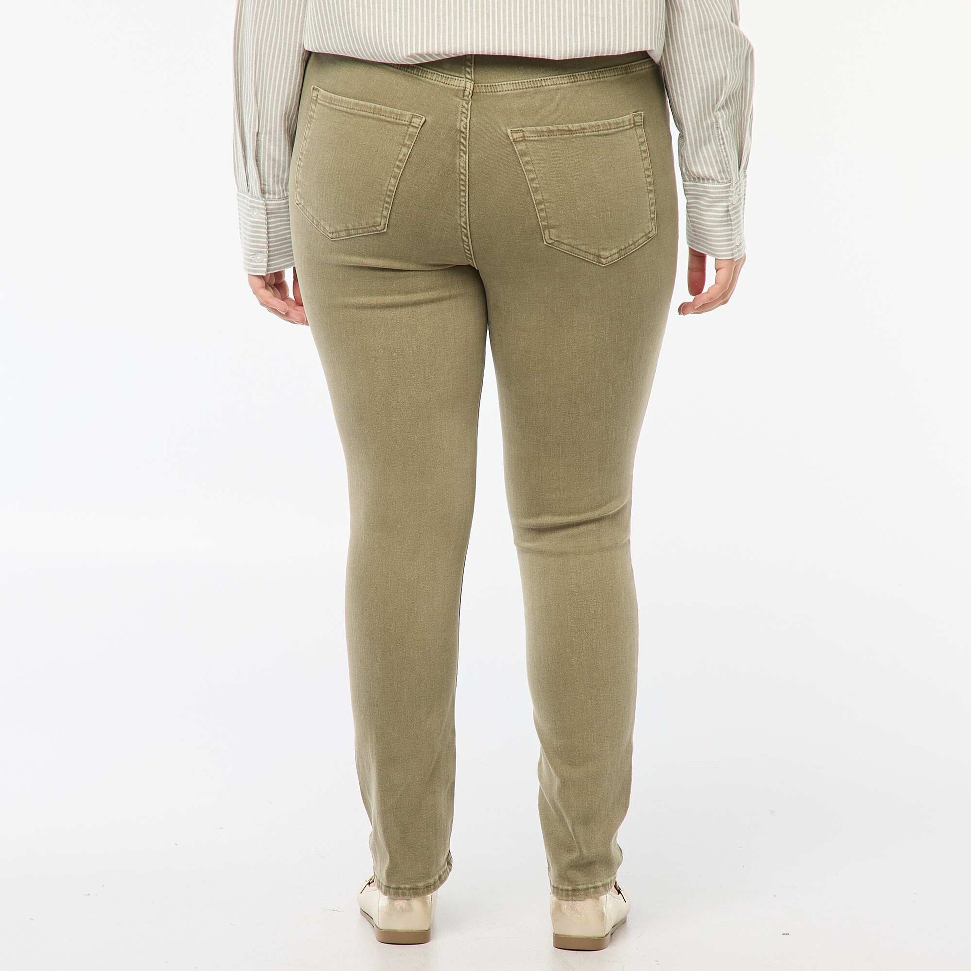 Pantalon skinny taille haute KAKI
