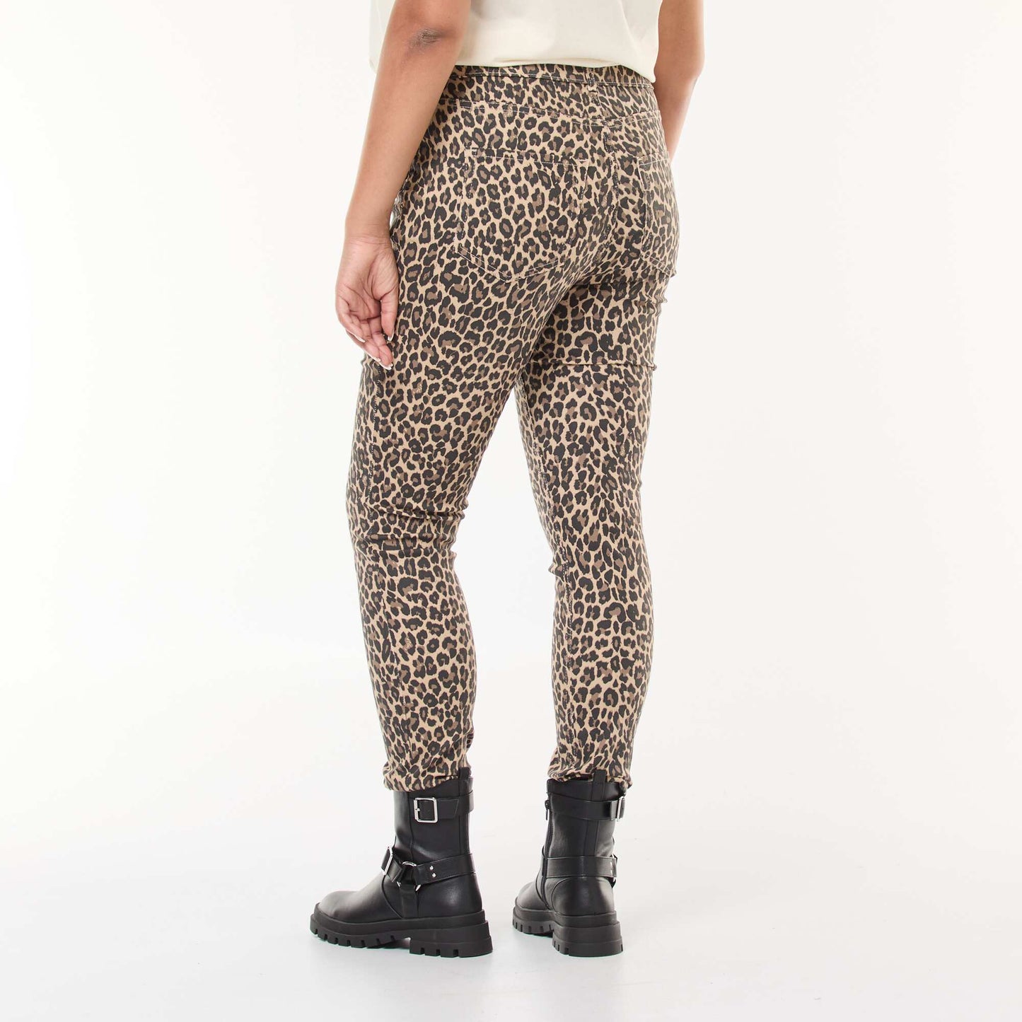 Pantalon skinny taille haute BEIGE