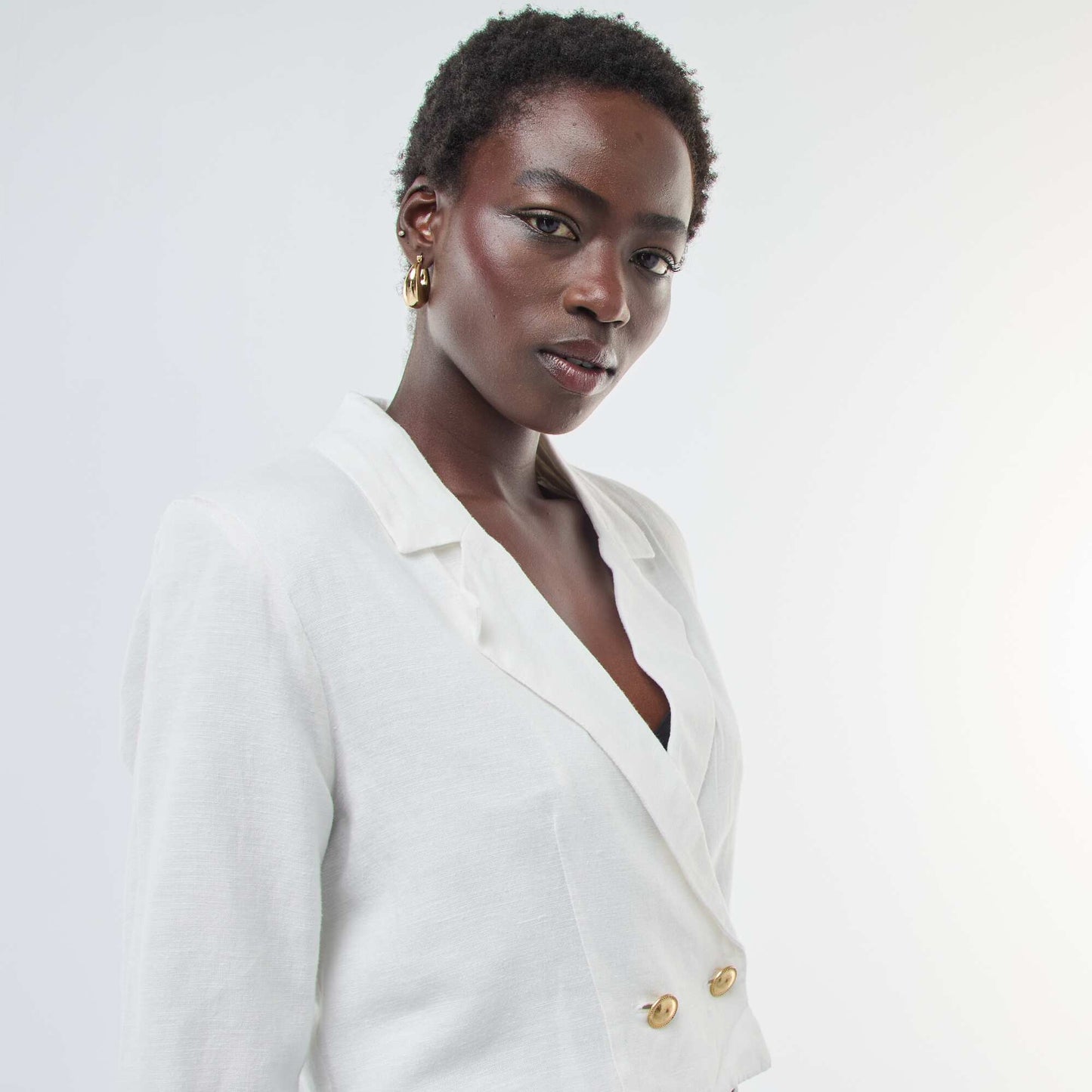 Veste tailleur cropped unie BEIGE