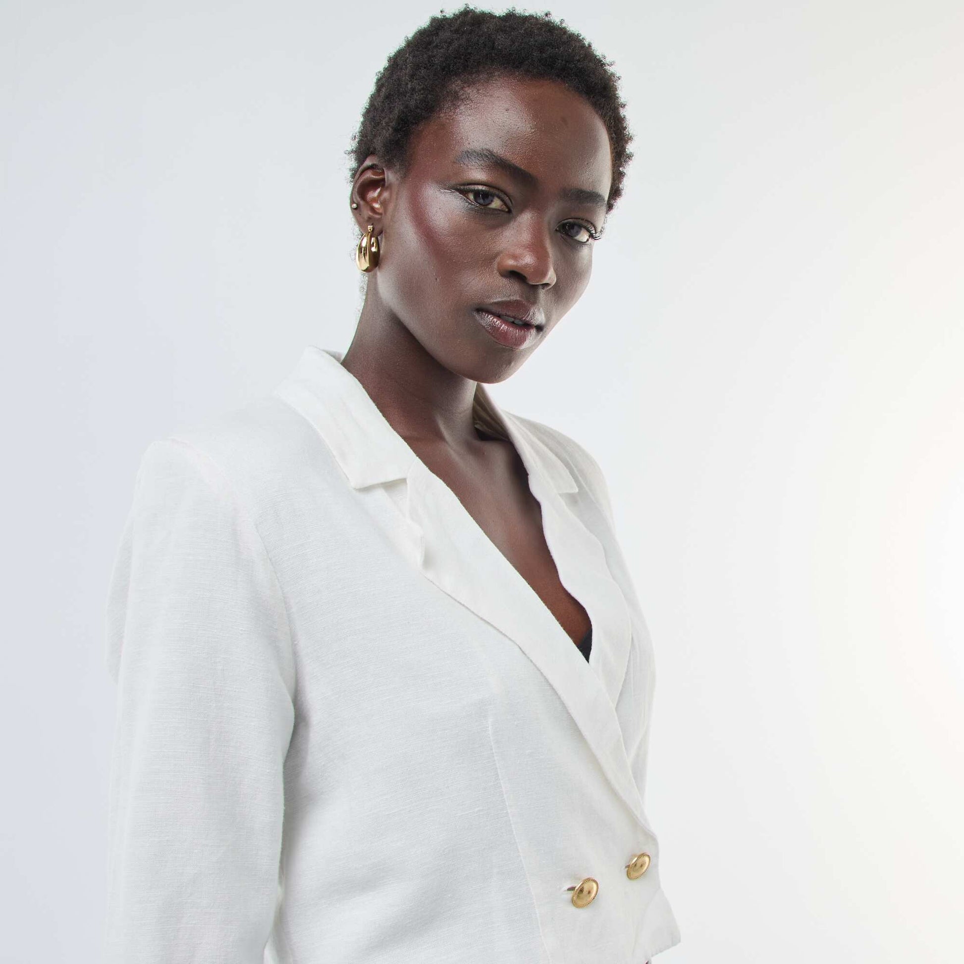 Veste tailleur cropped unie BEIGE