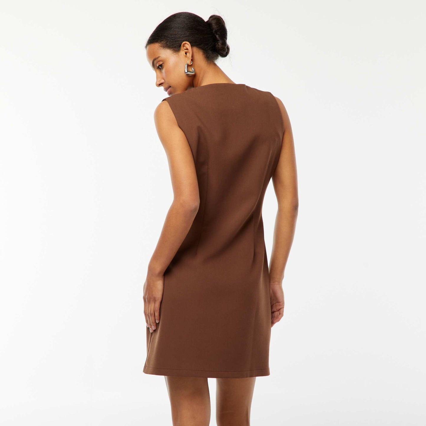 Robe courte sans manches MARRON