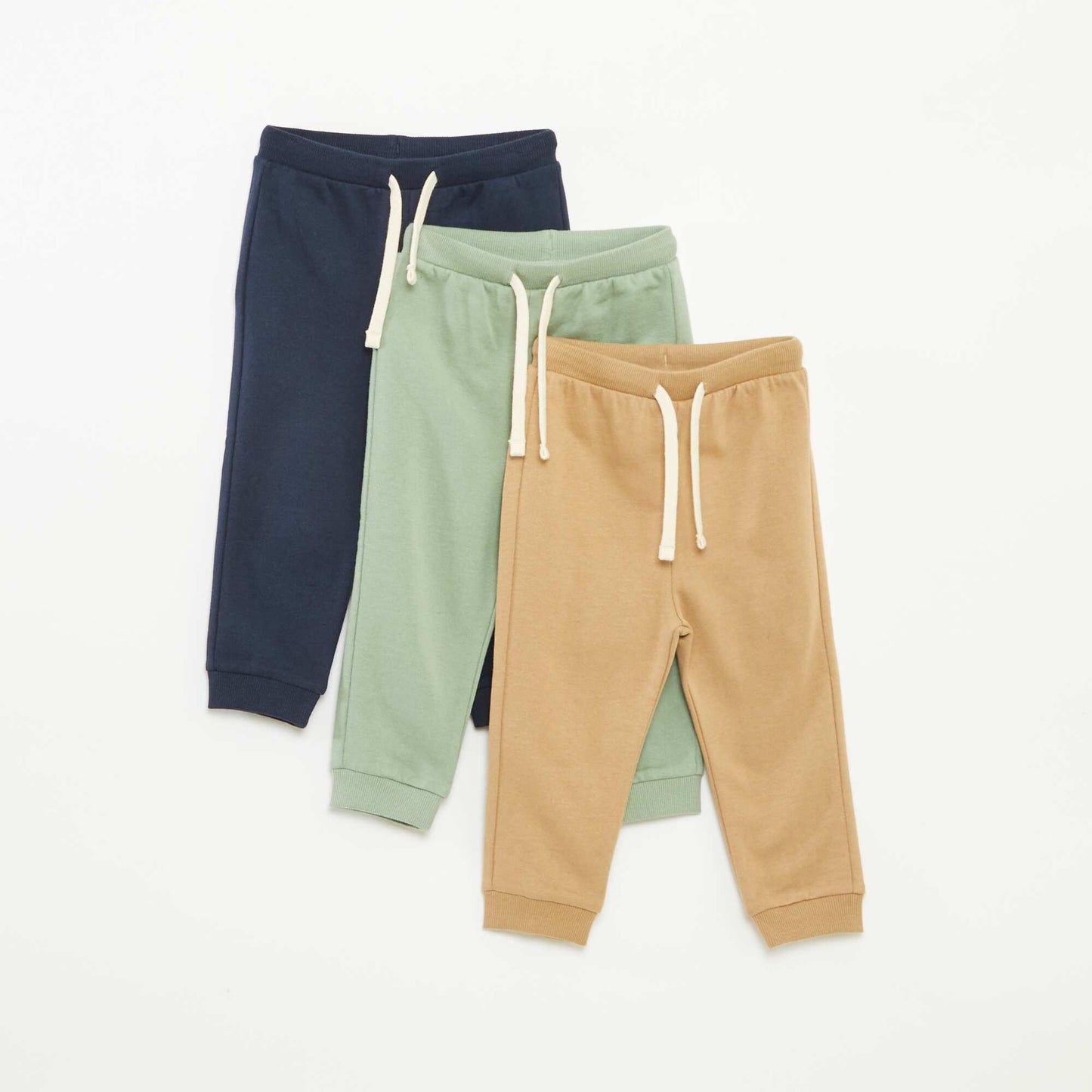 Pantalon en molleton léger avec taille élastiquée BEIGE