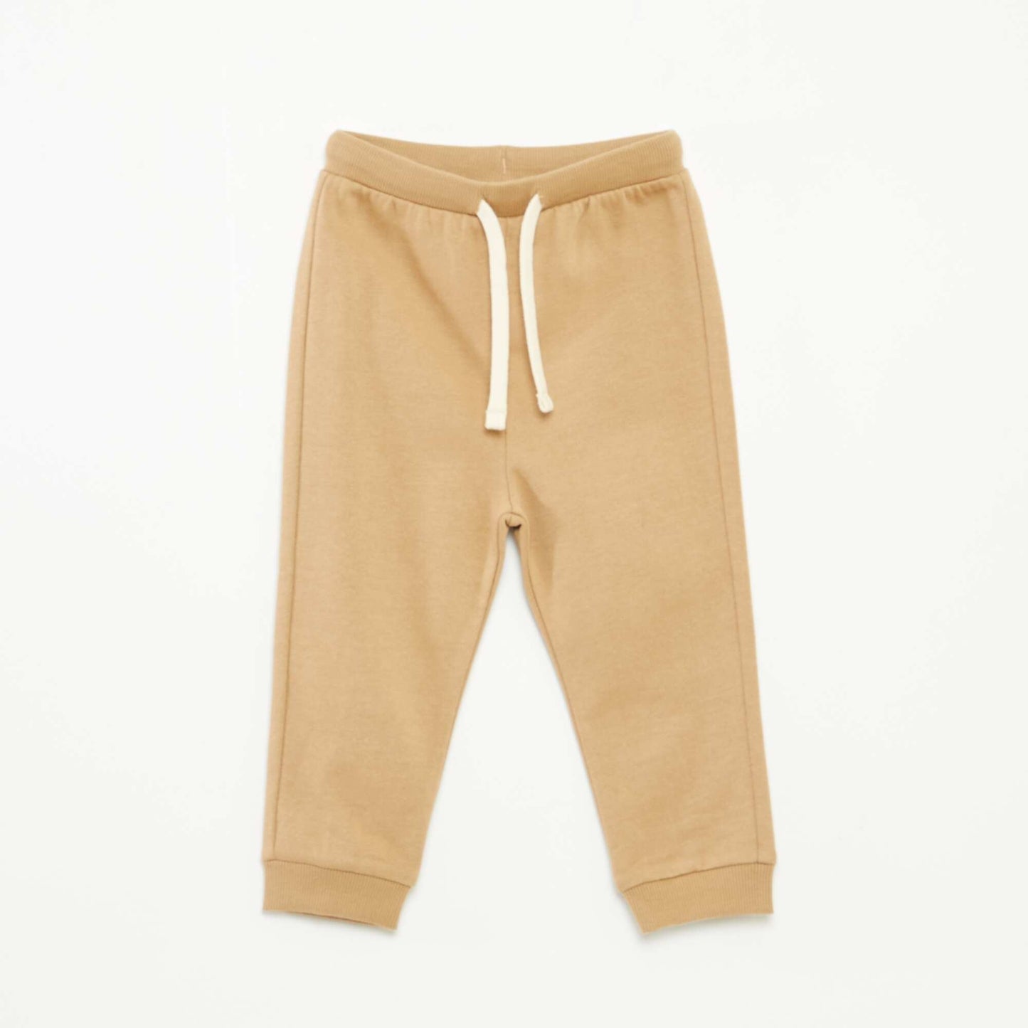 Pantalon en molleton léger avec taille élastiquée BEIGE