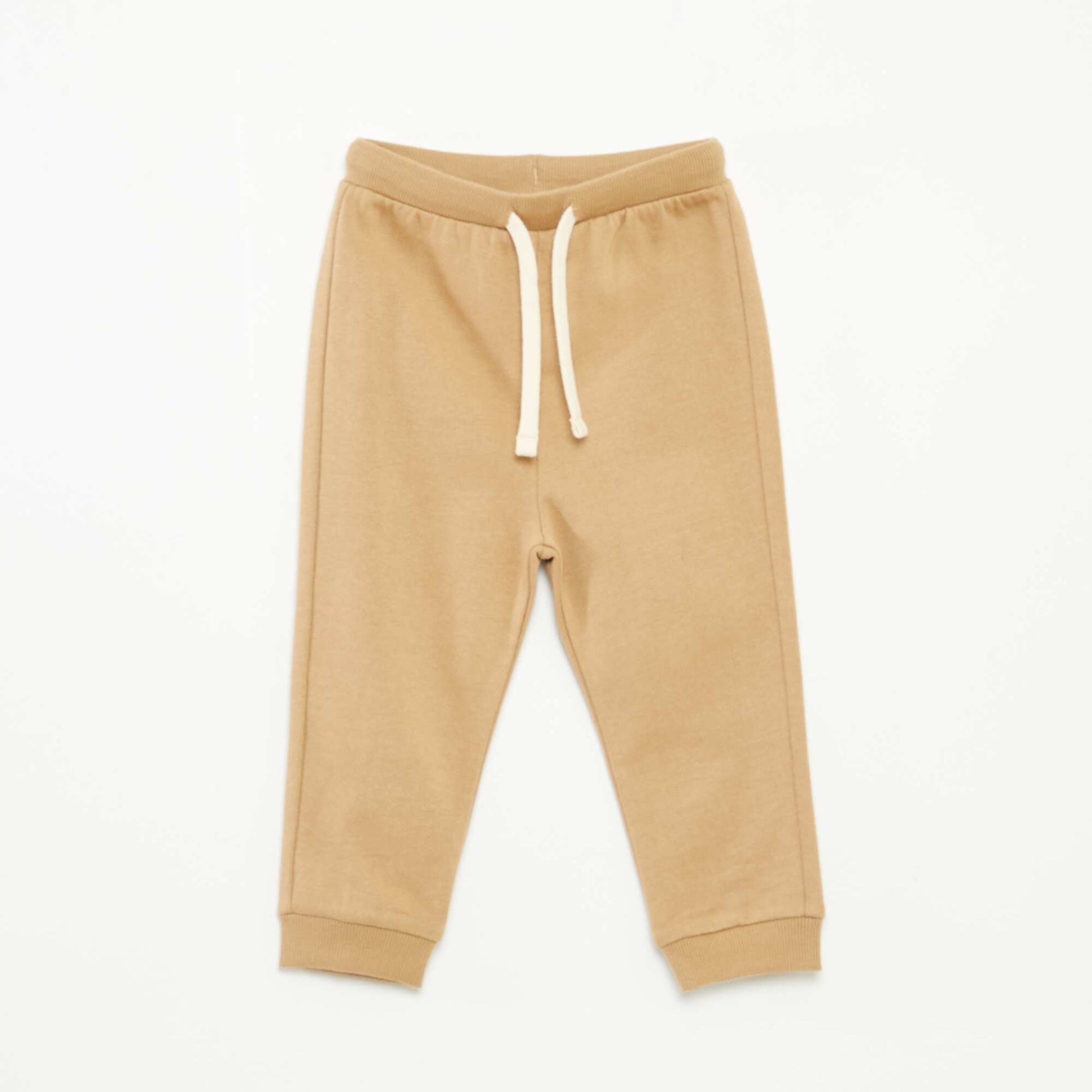 Pantalon en molleton léger avec taille élastiquée BEIGE