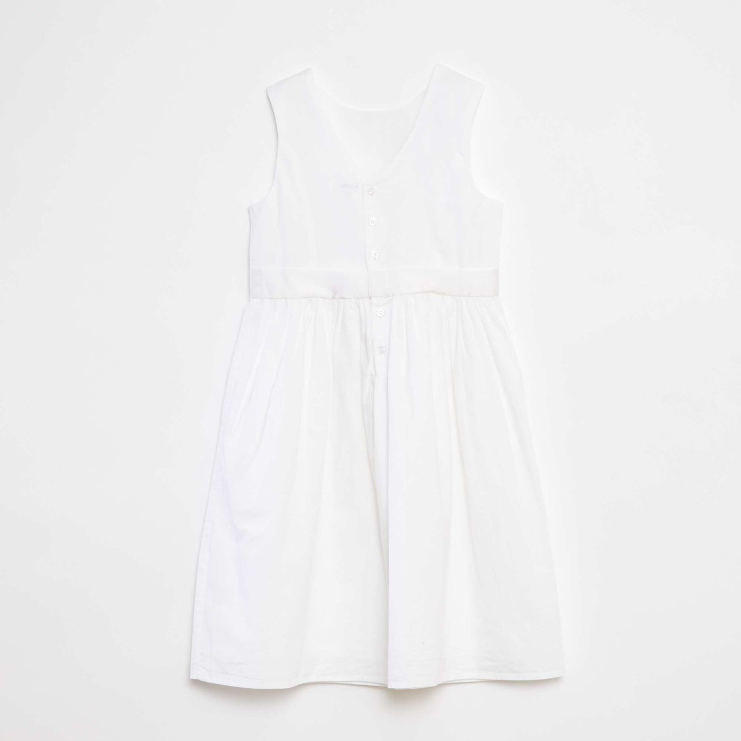 Robe évasée avec ceinture satinée BLANC