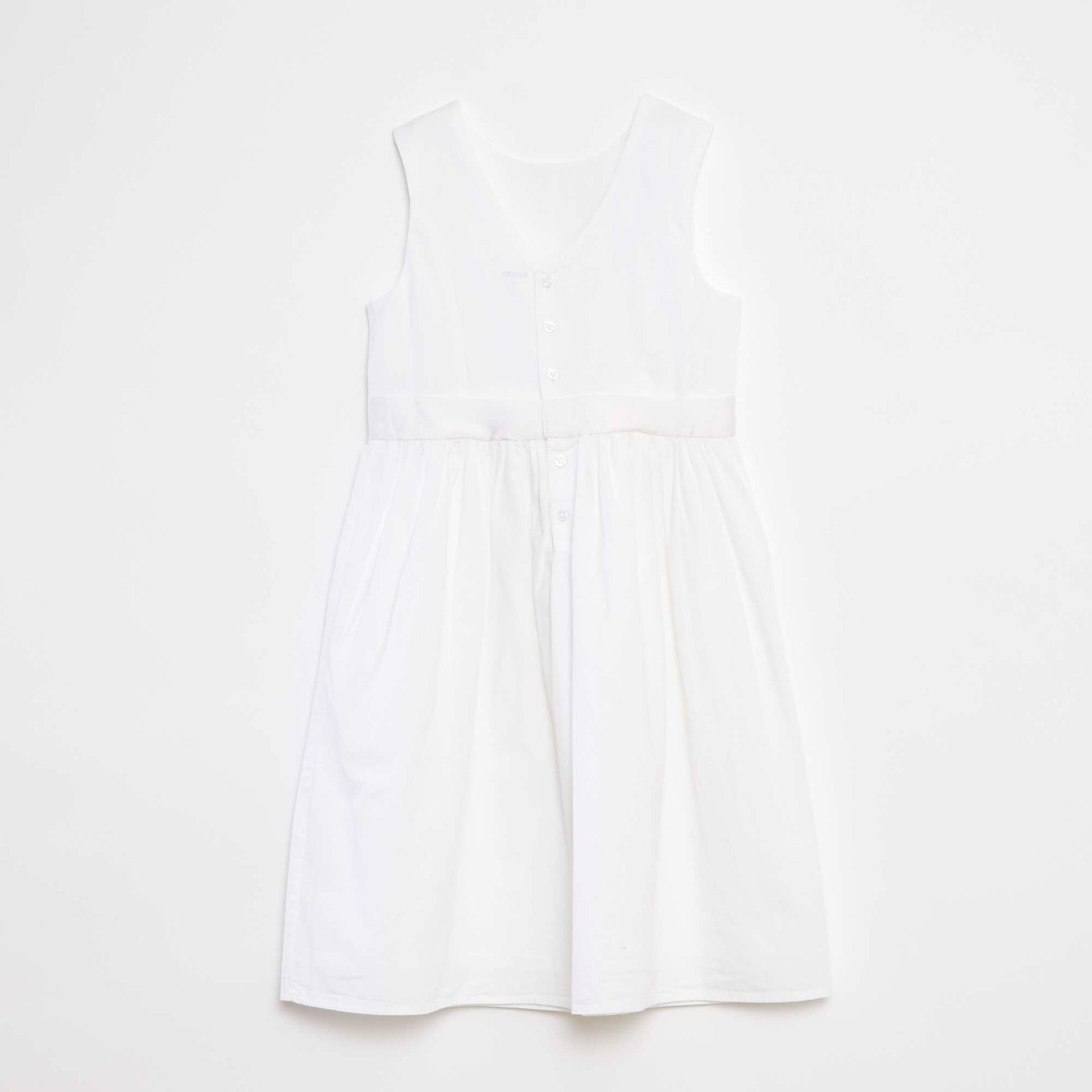 Robe évasée avec ceinture satinée BLANC