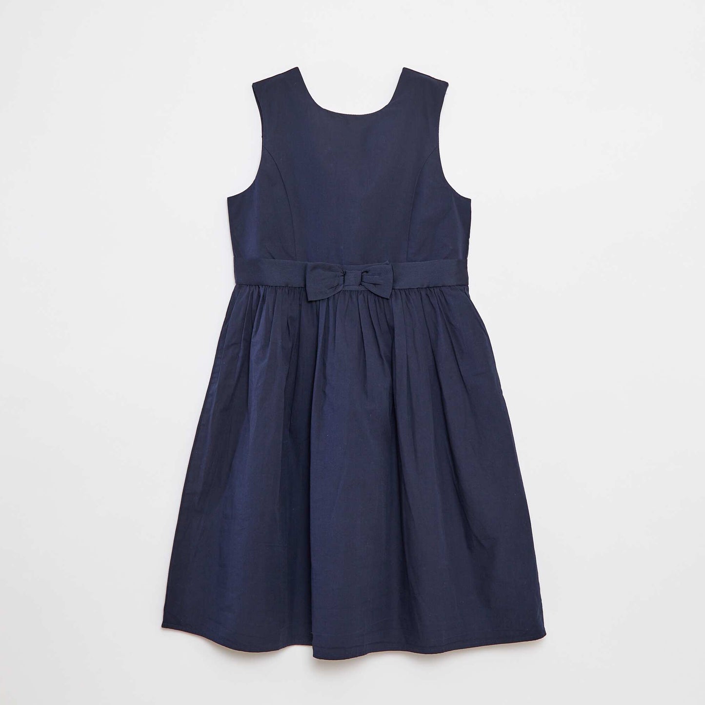 Robe évasée avec ceinture satinée BLEU