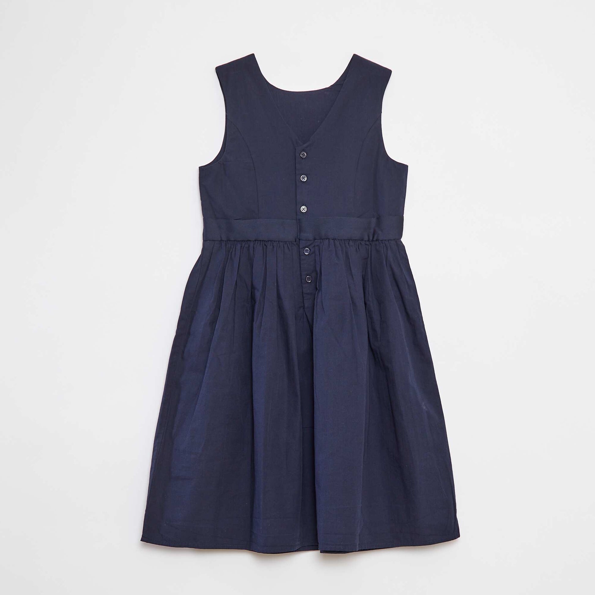 Robe évasée avec ceinture satinée BLEU