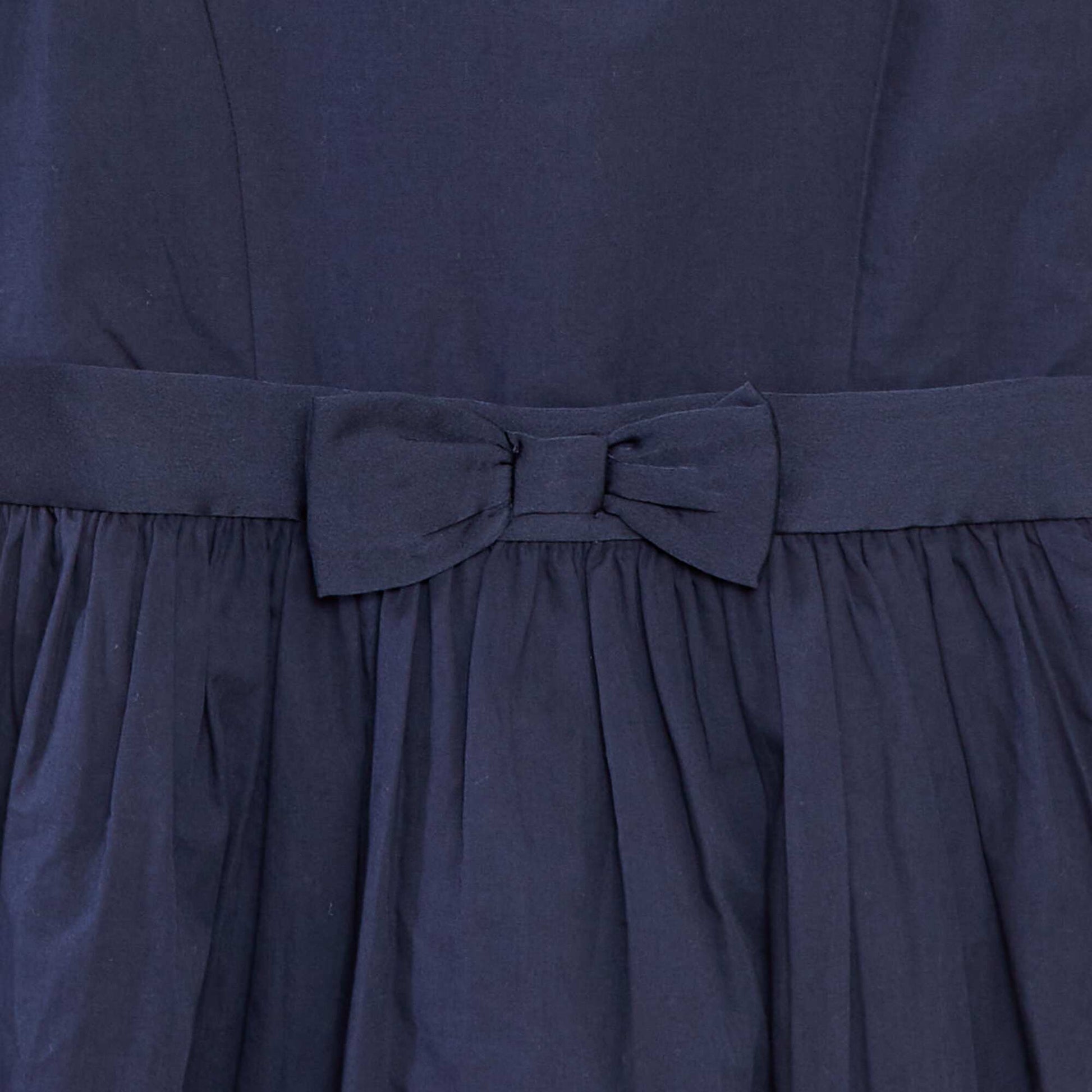 Robe évasée avec ceinture satinée BLEU