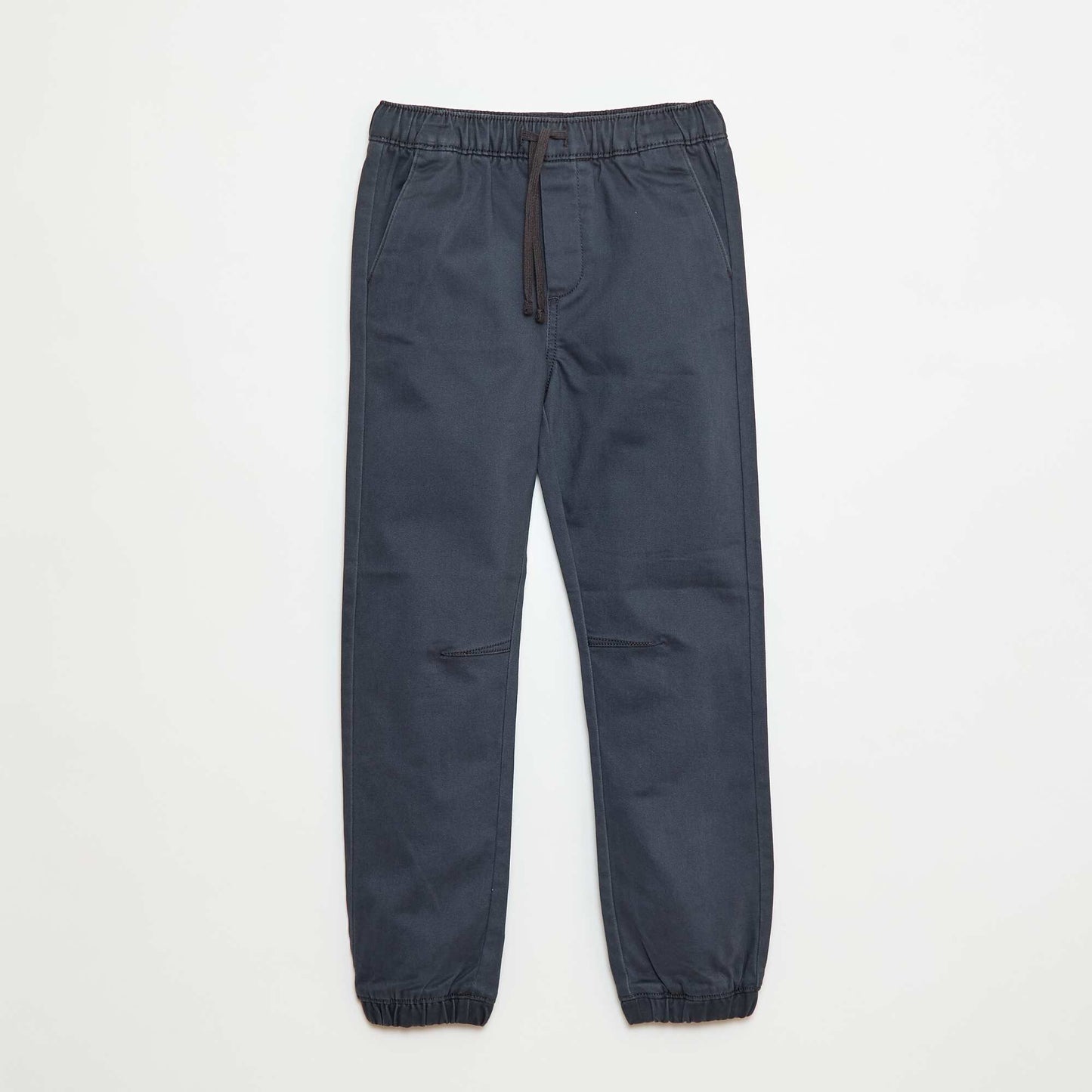 Pantalon élastiqué en coton NOIR