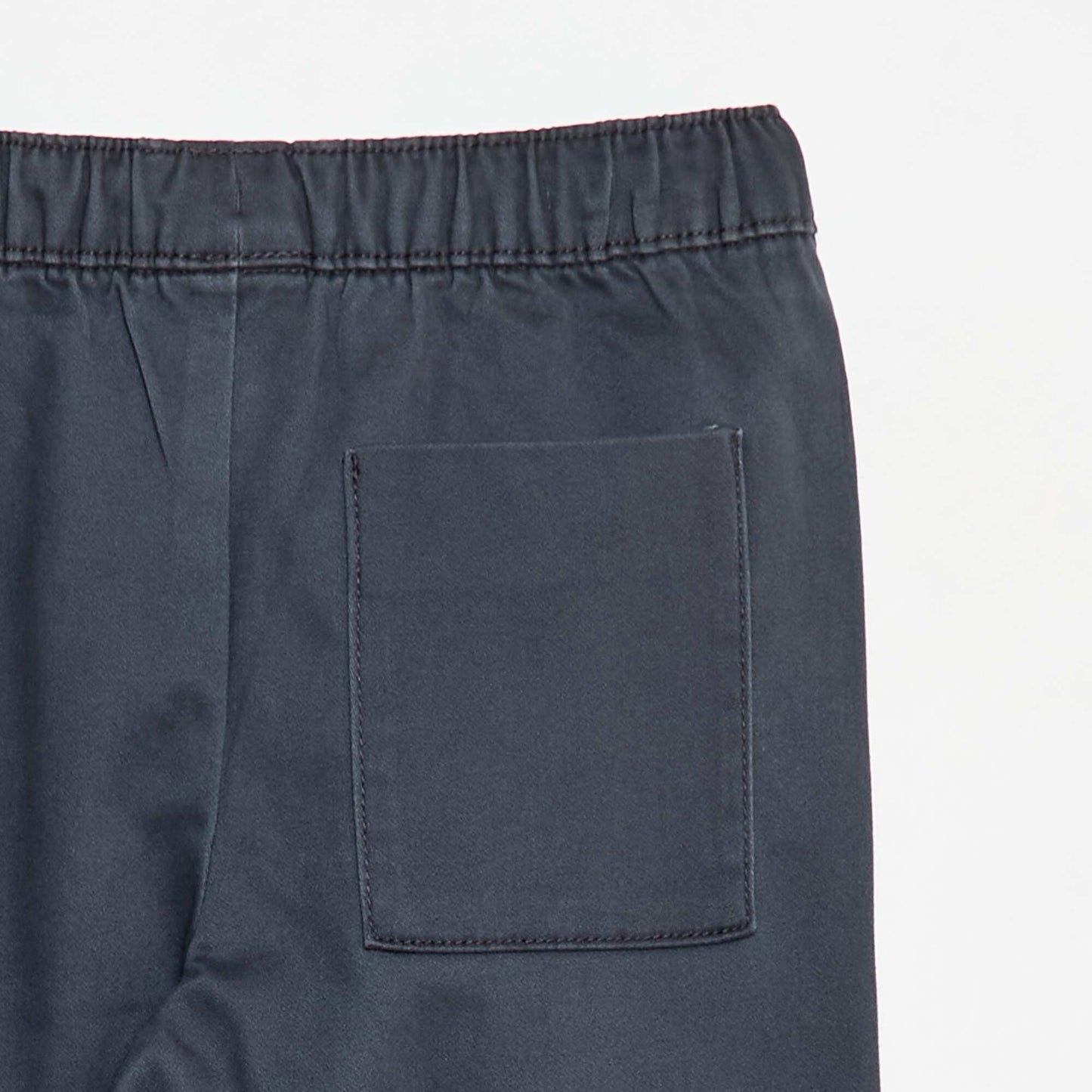 Pantalon élastiqué en coton NOIR