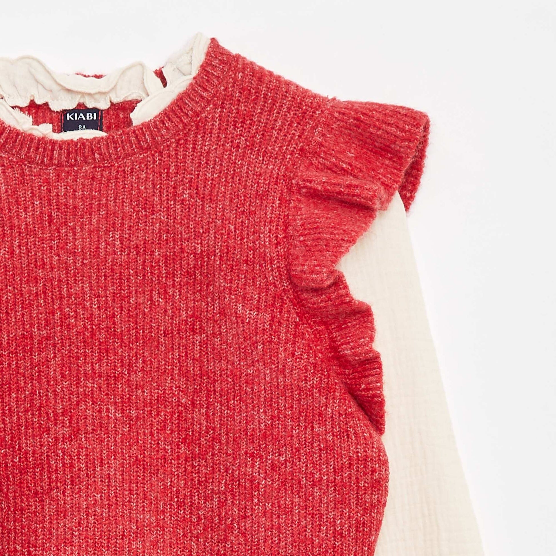 Pull avec blouse 2-en-1 ROUGE