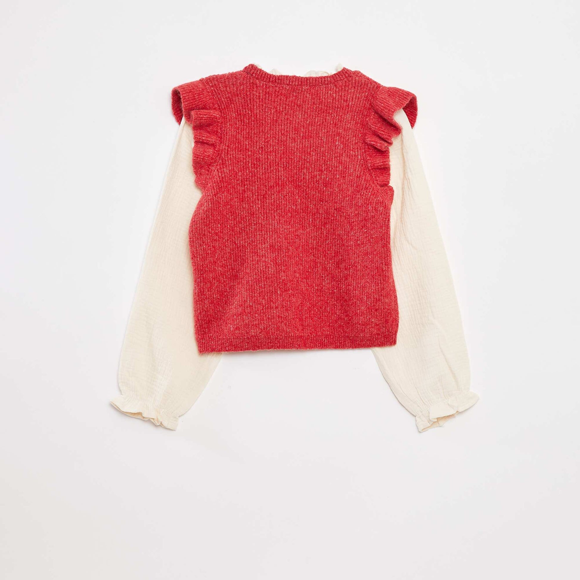Pull avec blouse 2-en-1 ROUGE