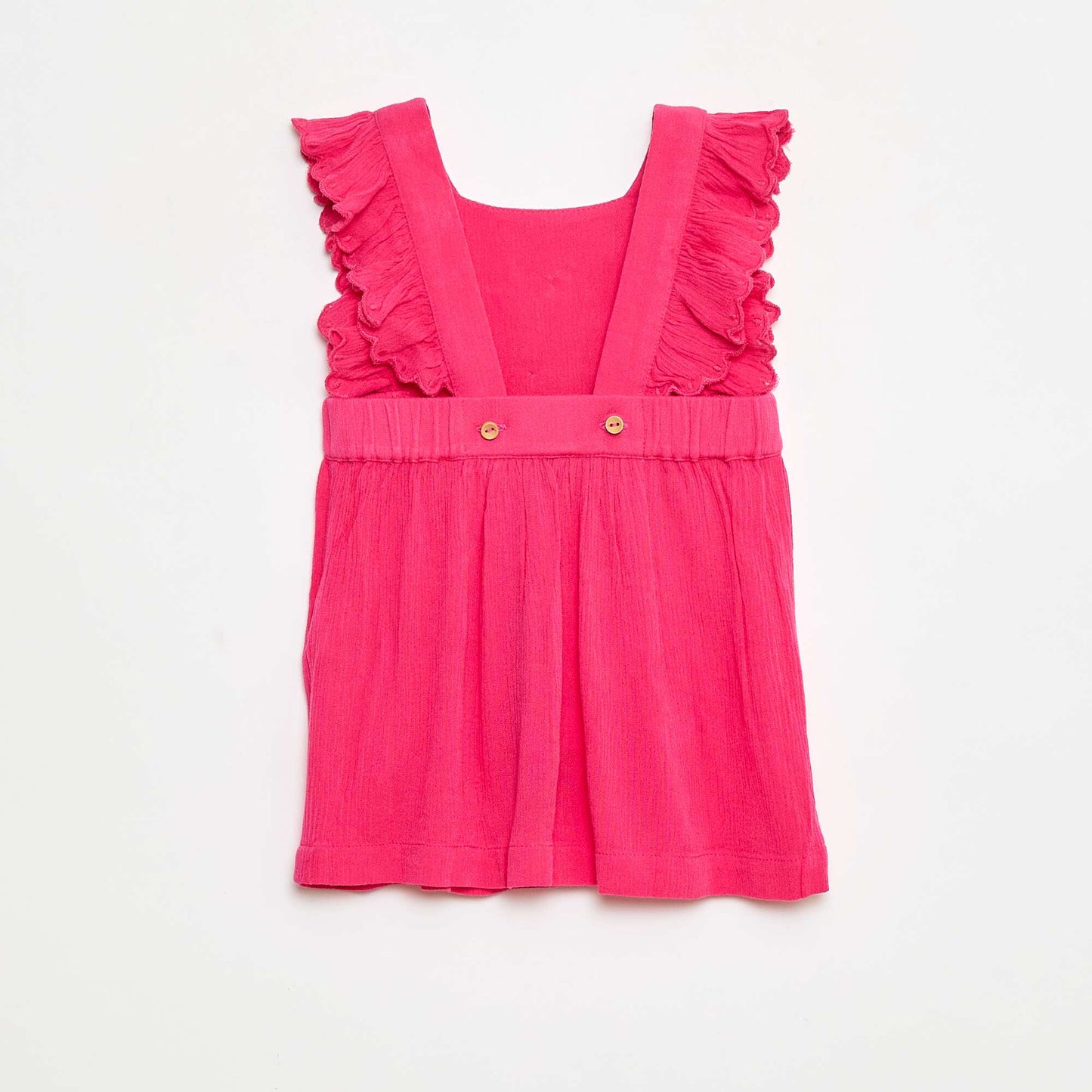 Robe volantée en coton uni ROSE