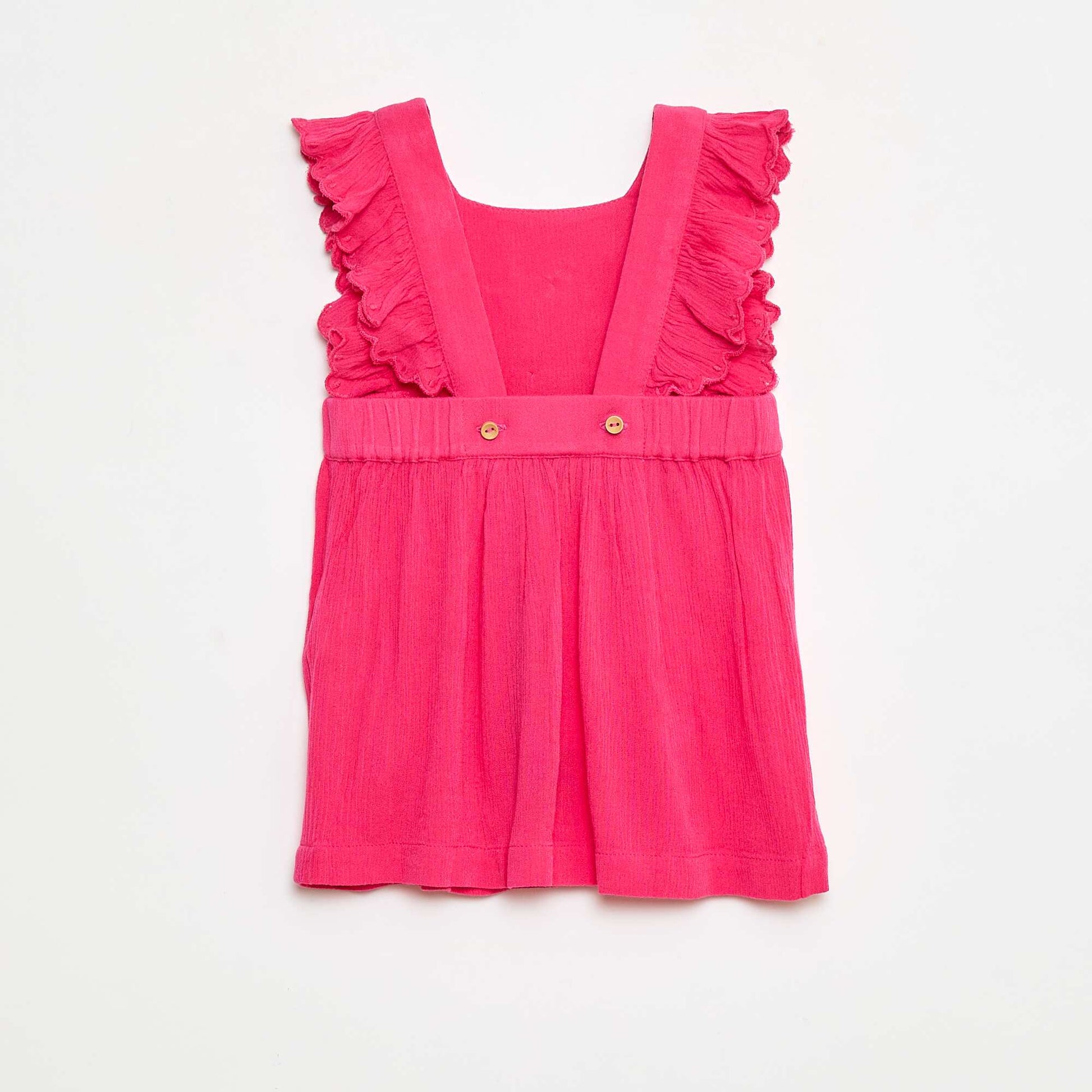 Robe volantée en coton uni ROSE