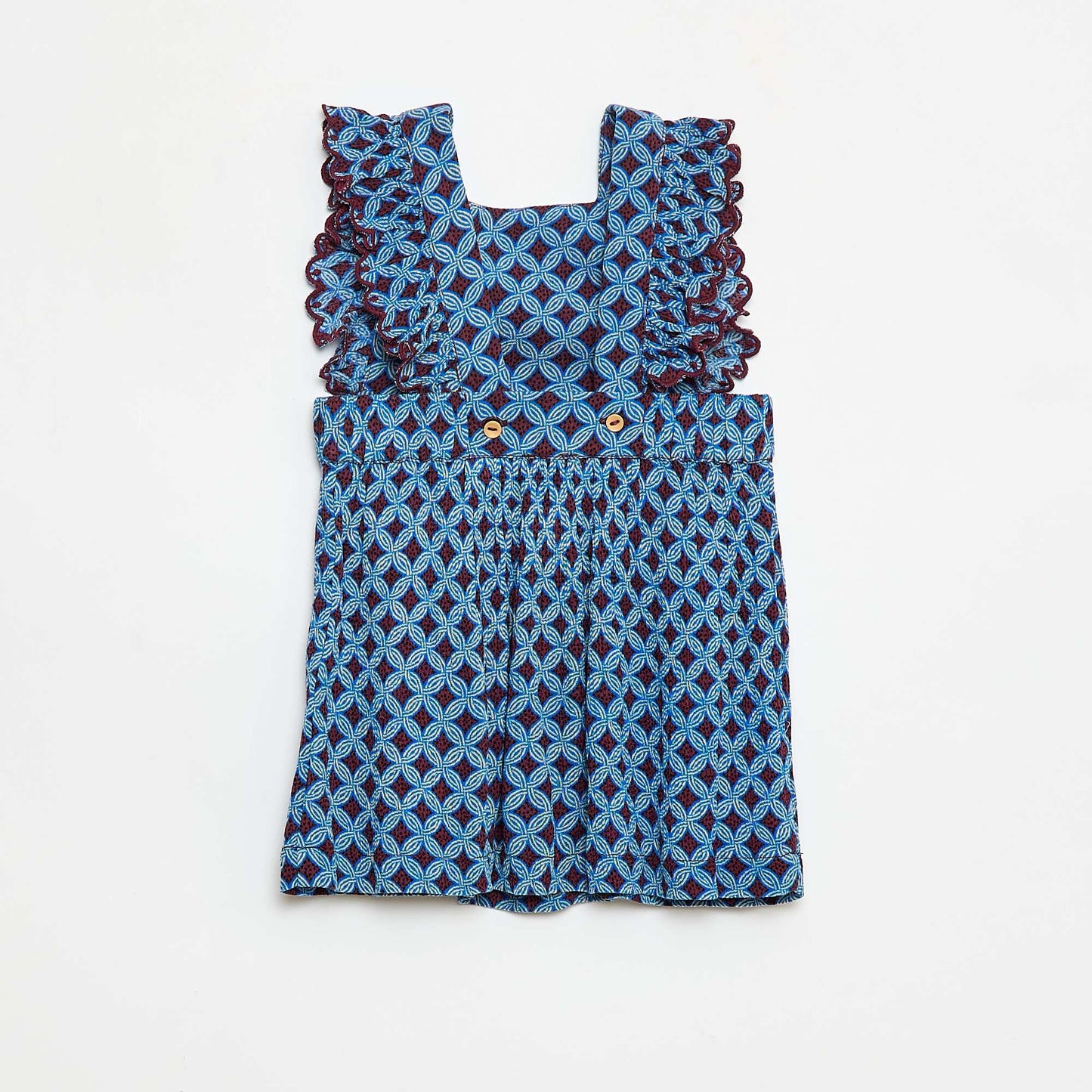 Robe volantée en coton wax VIOLET