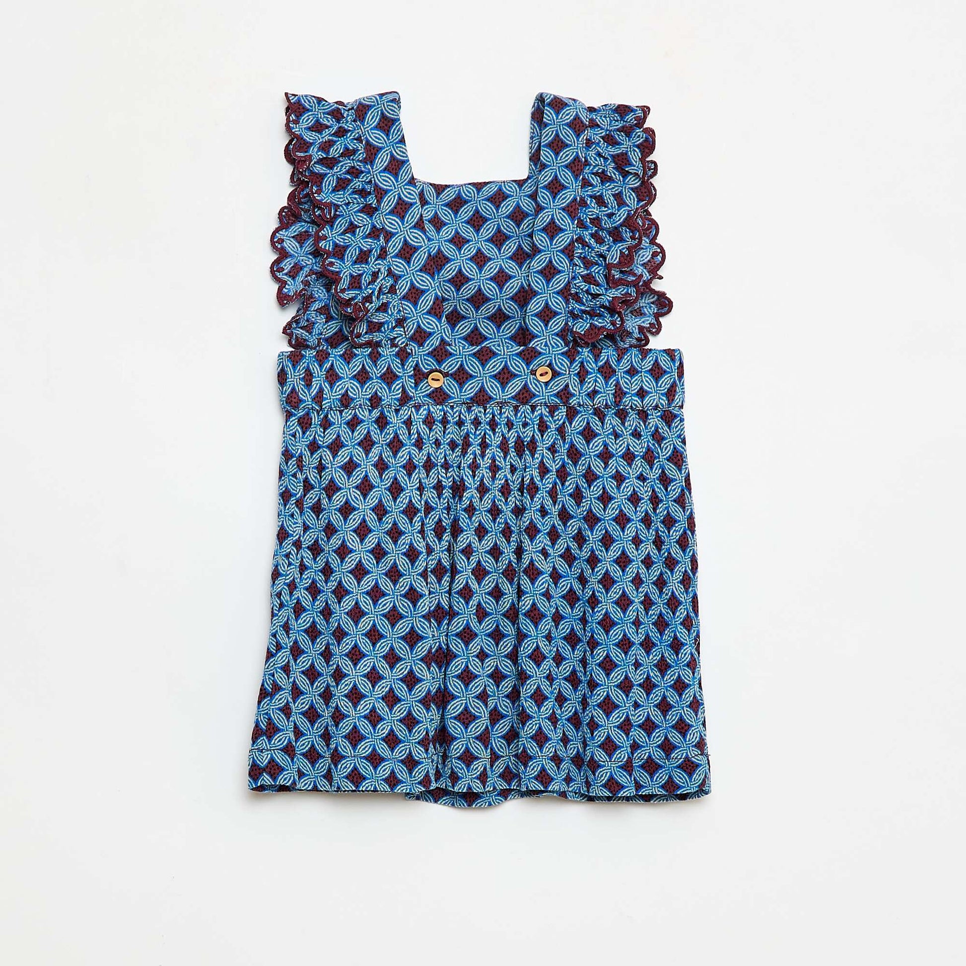 Robe volantée en coton wax VIOLET