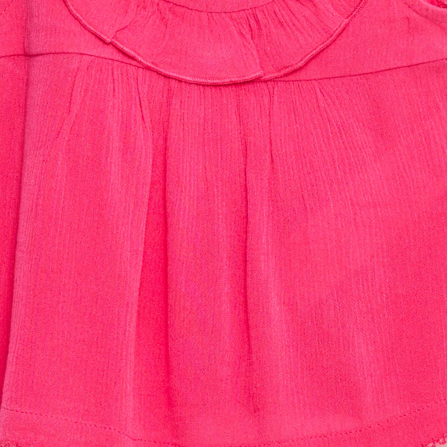Blouse sans manches volantée unie ROSE