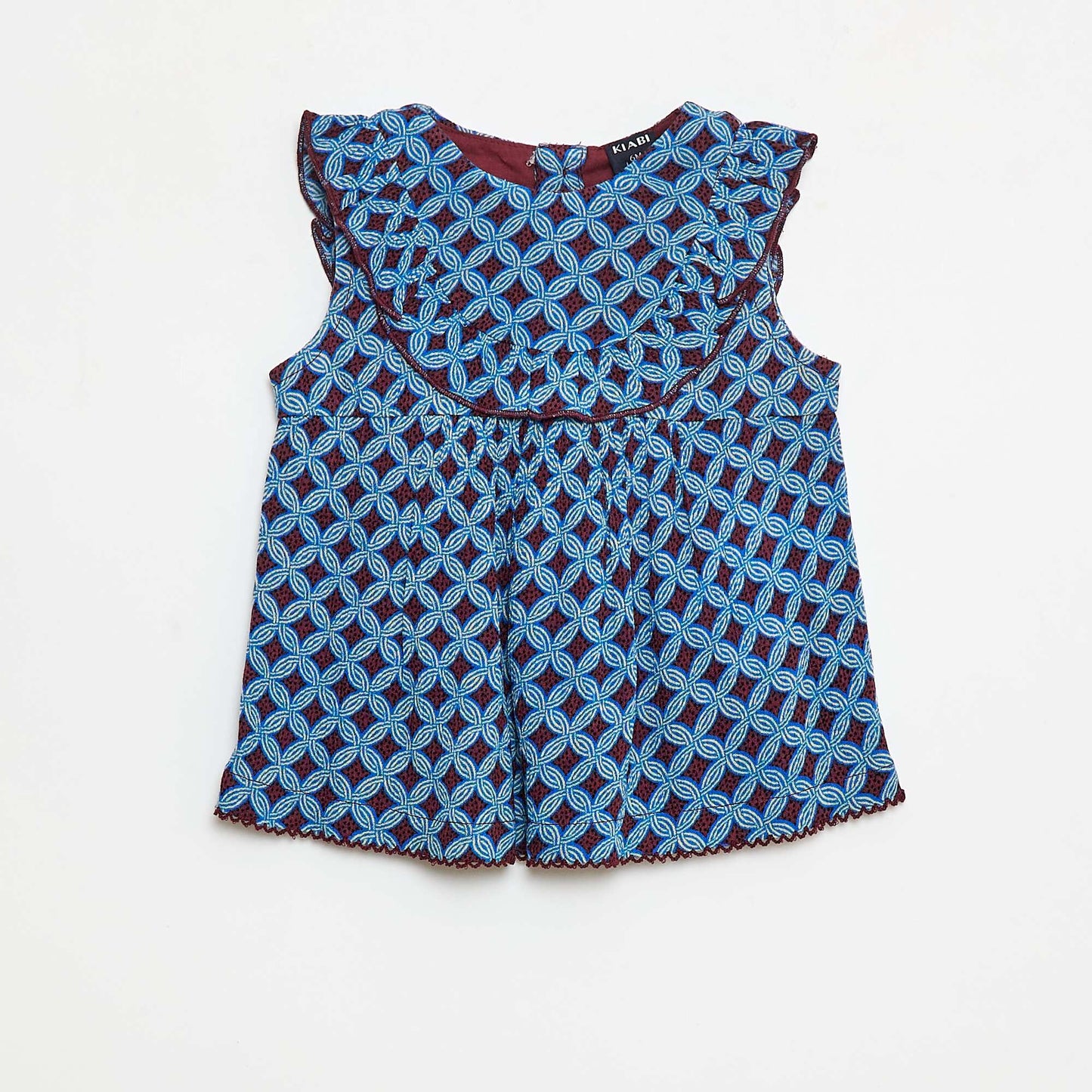 Blouse sans manches volantée wax VIOLET