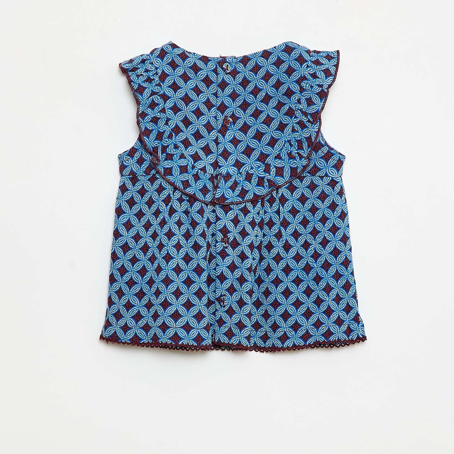 Blouse sans manches volantée wax VIOLET