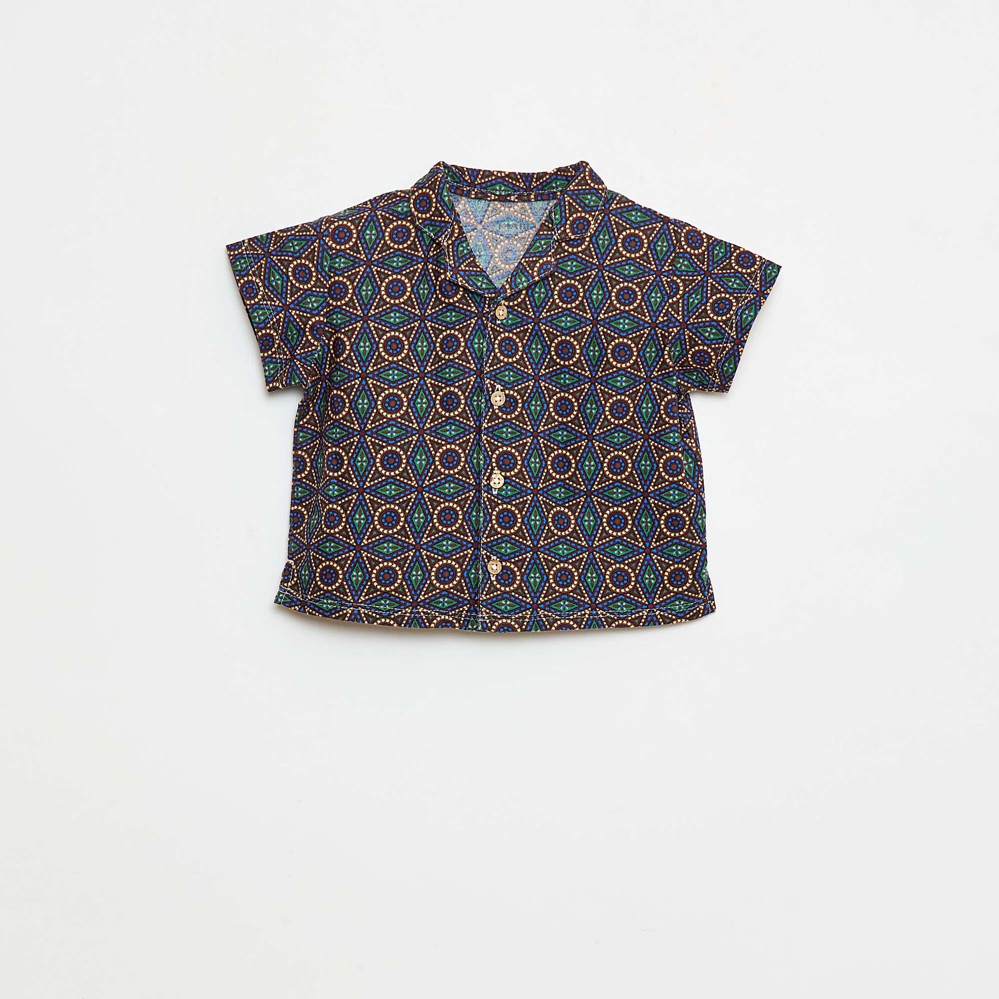 Chemise manches courtes wax MARRON