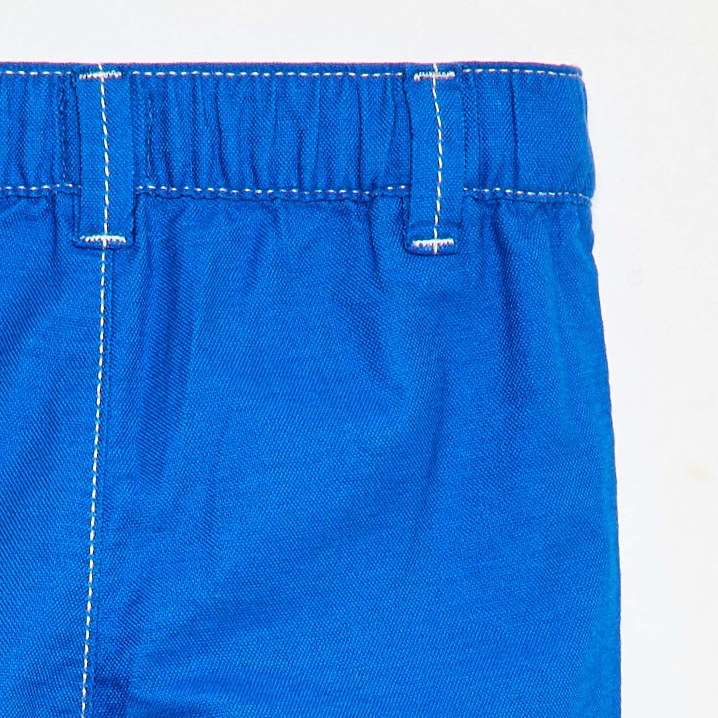 Pantalon oxford avec coutures uni BLEU