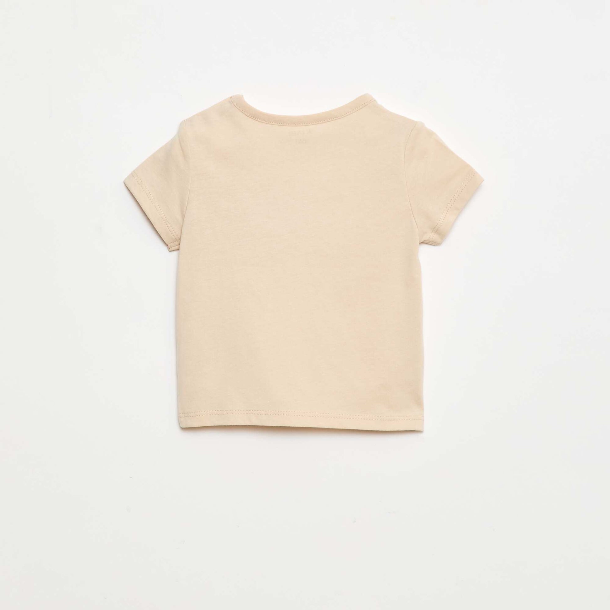 T-shirt en jersey avec poche imprimée BEIGE