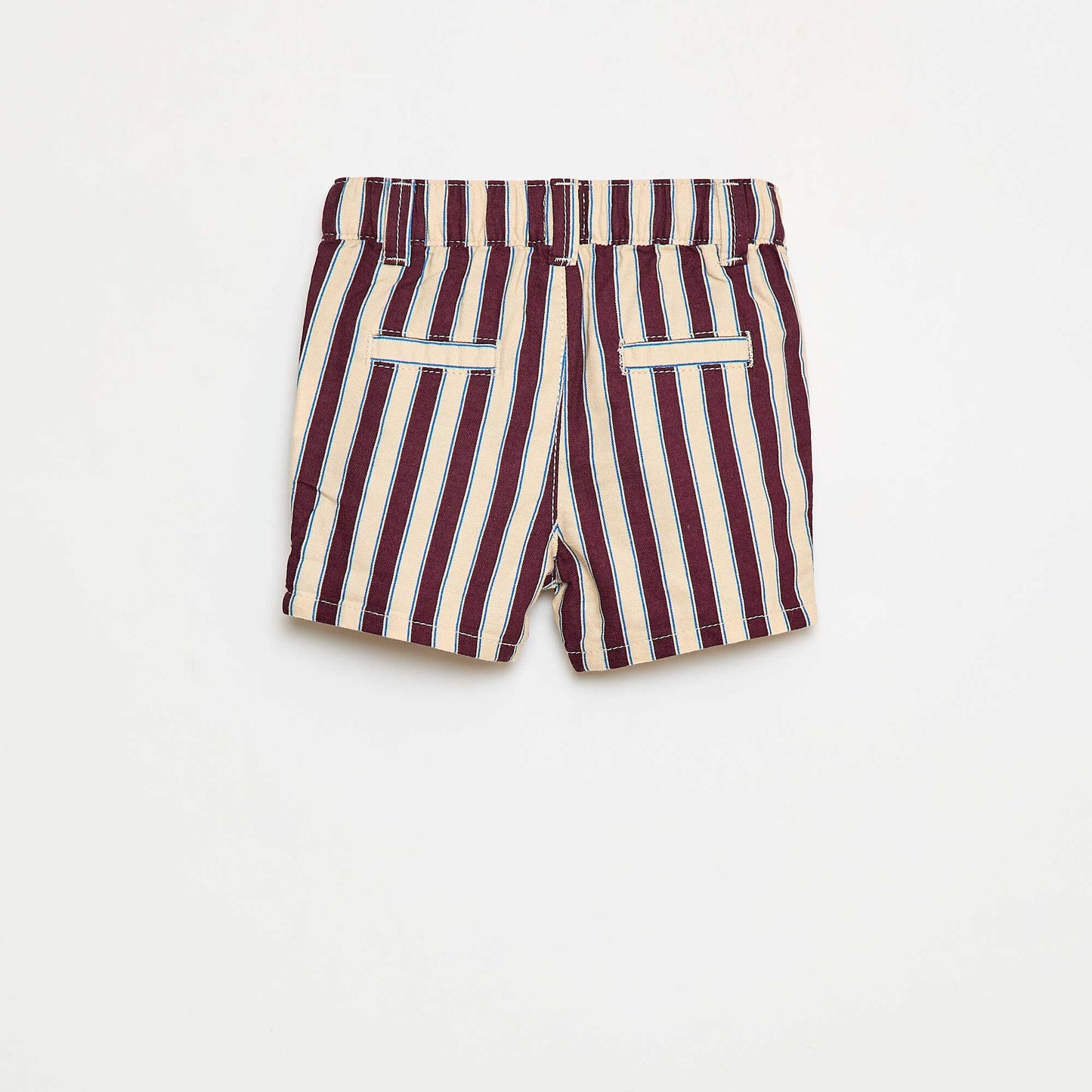 Short en oxford ajustable rayé BEIGE