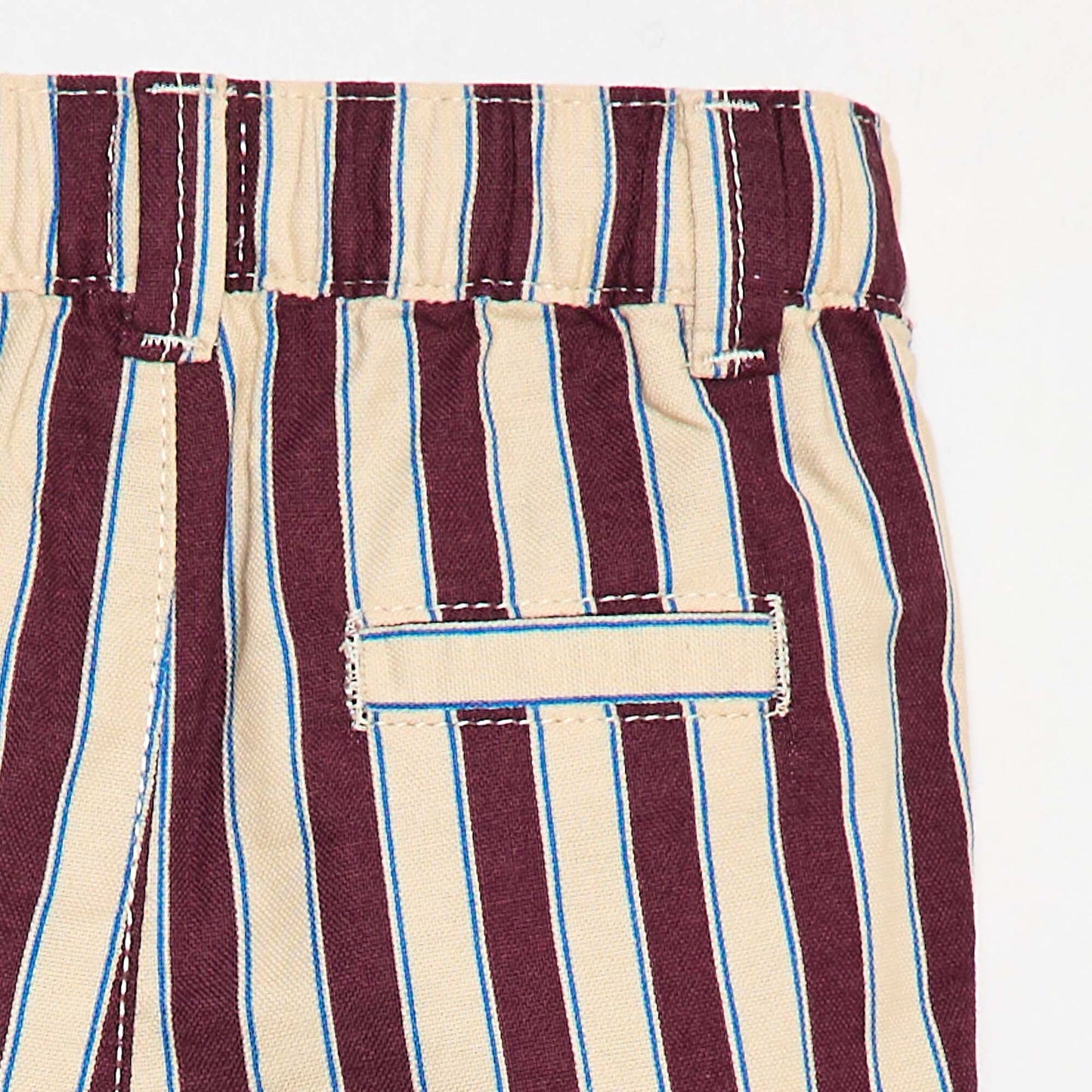 Short en oxford ajustable rayé BEIGE