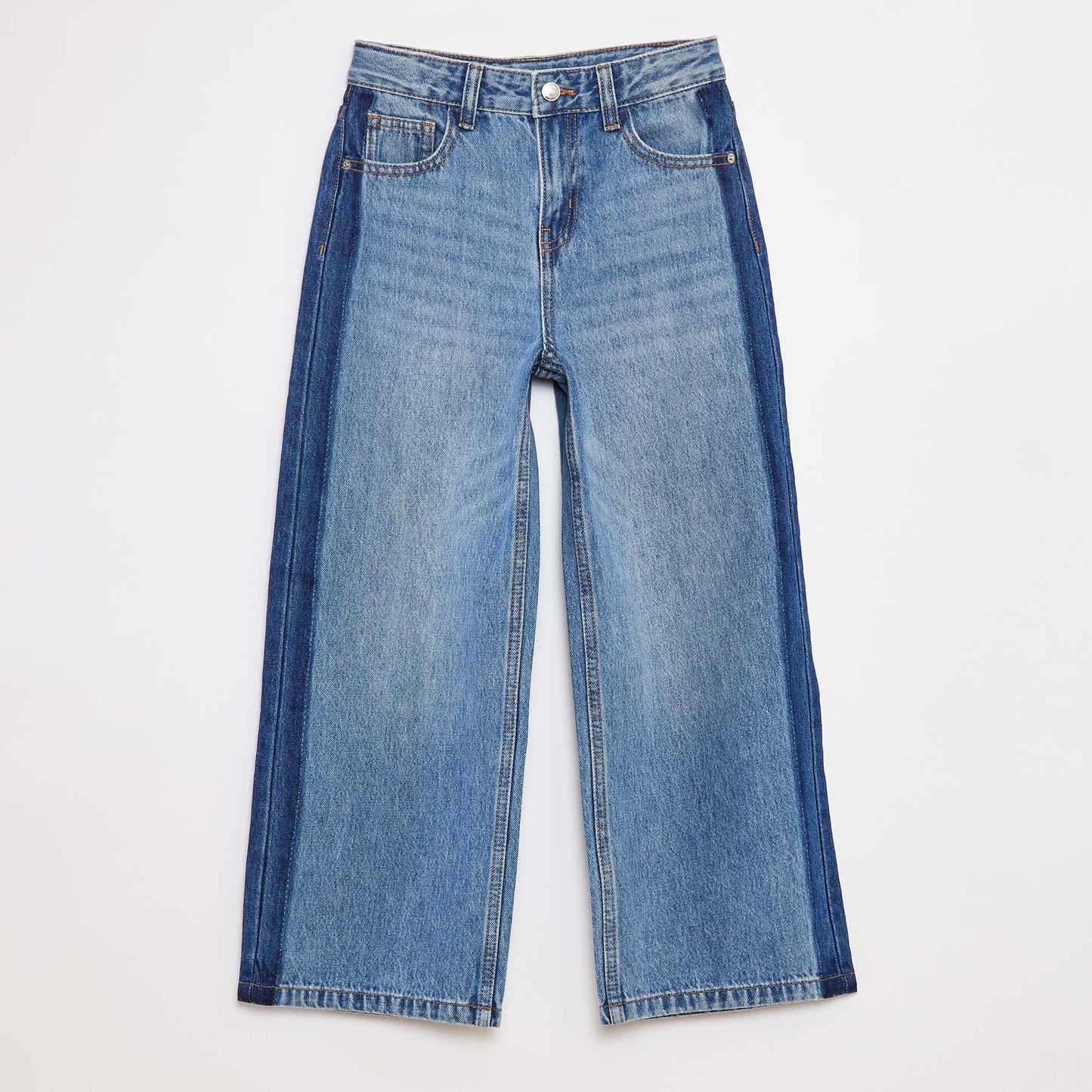 Jean wide leg avec bande contrastante BLEU