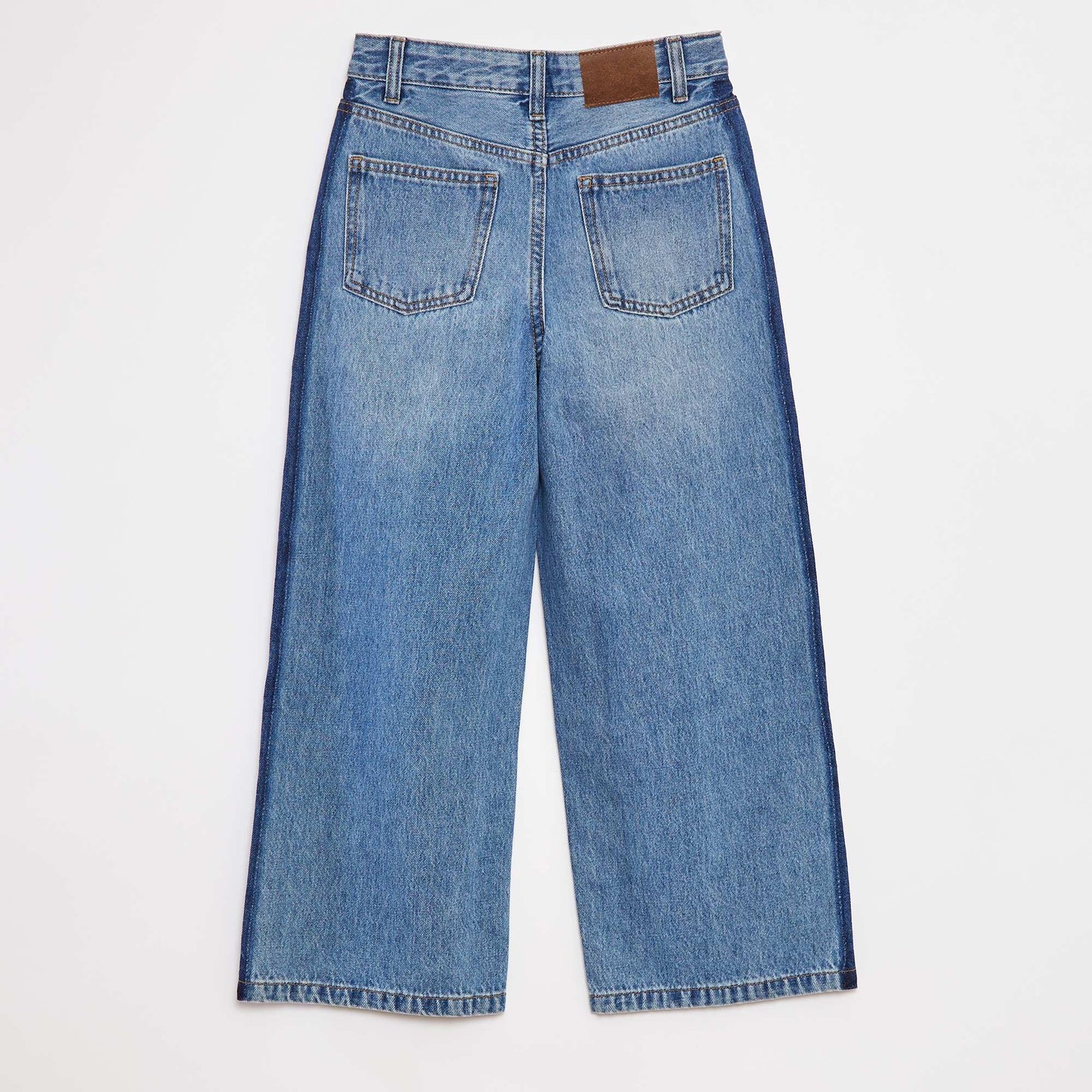 Jean wide leg avec bande contrastante BLEU