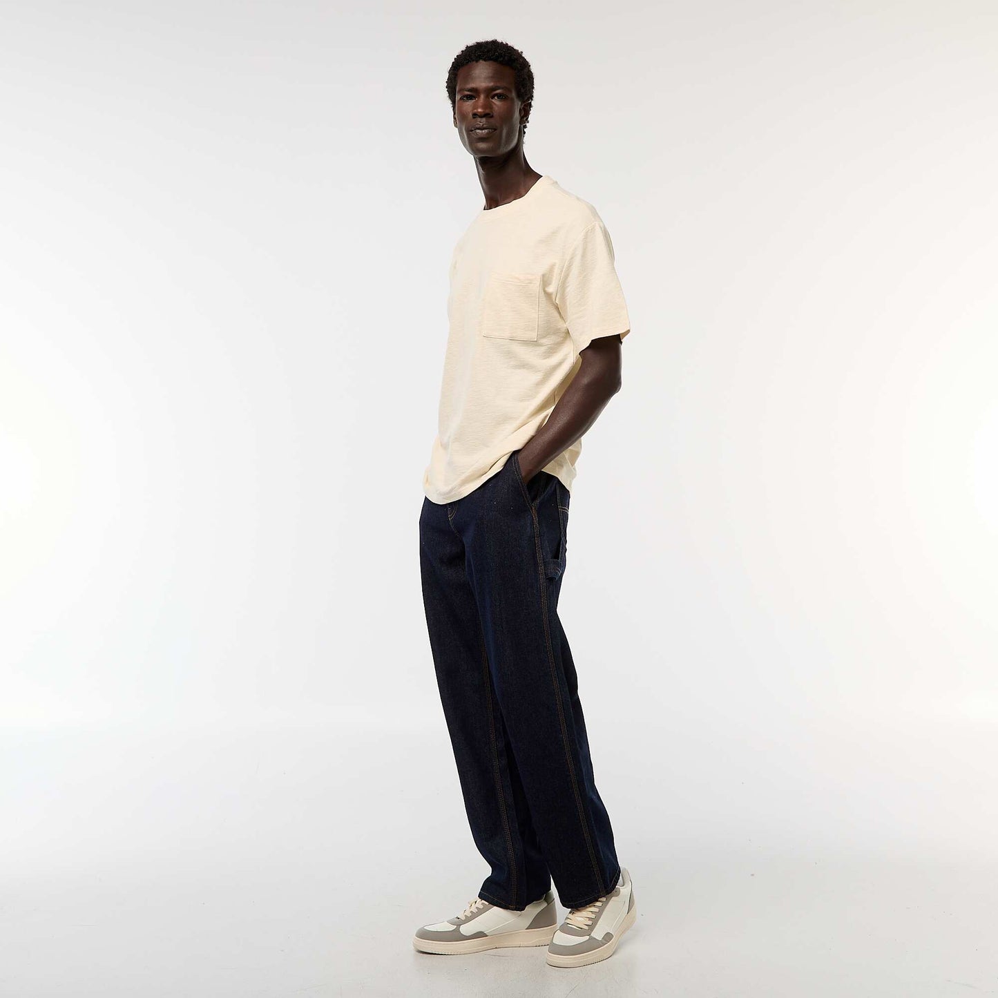 Pantalon en denim style Carpenter BLEU