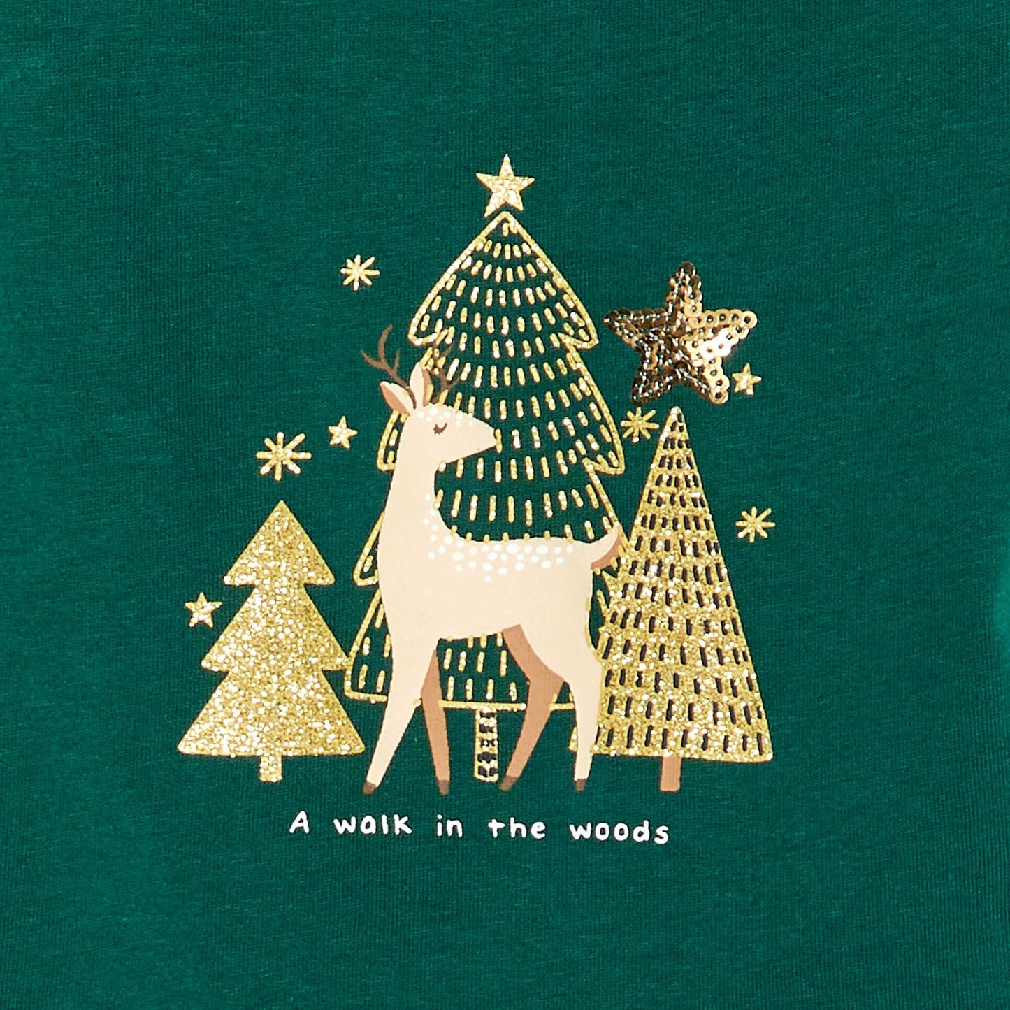 T-shirt imprimé Noël en jersey coton VERT
