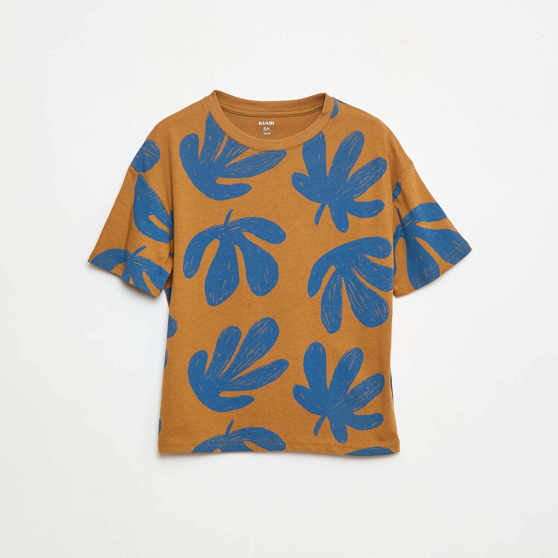 T-shirt imprimé à manches courtes MARRON