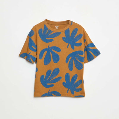 T-shirt imprimé à manches courtes MARRON