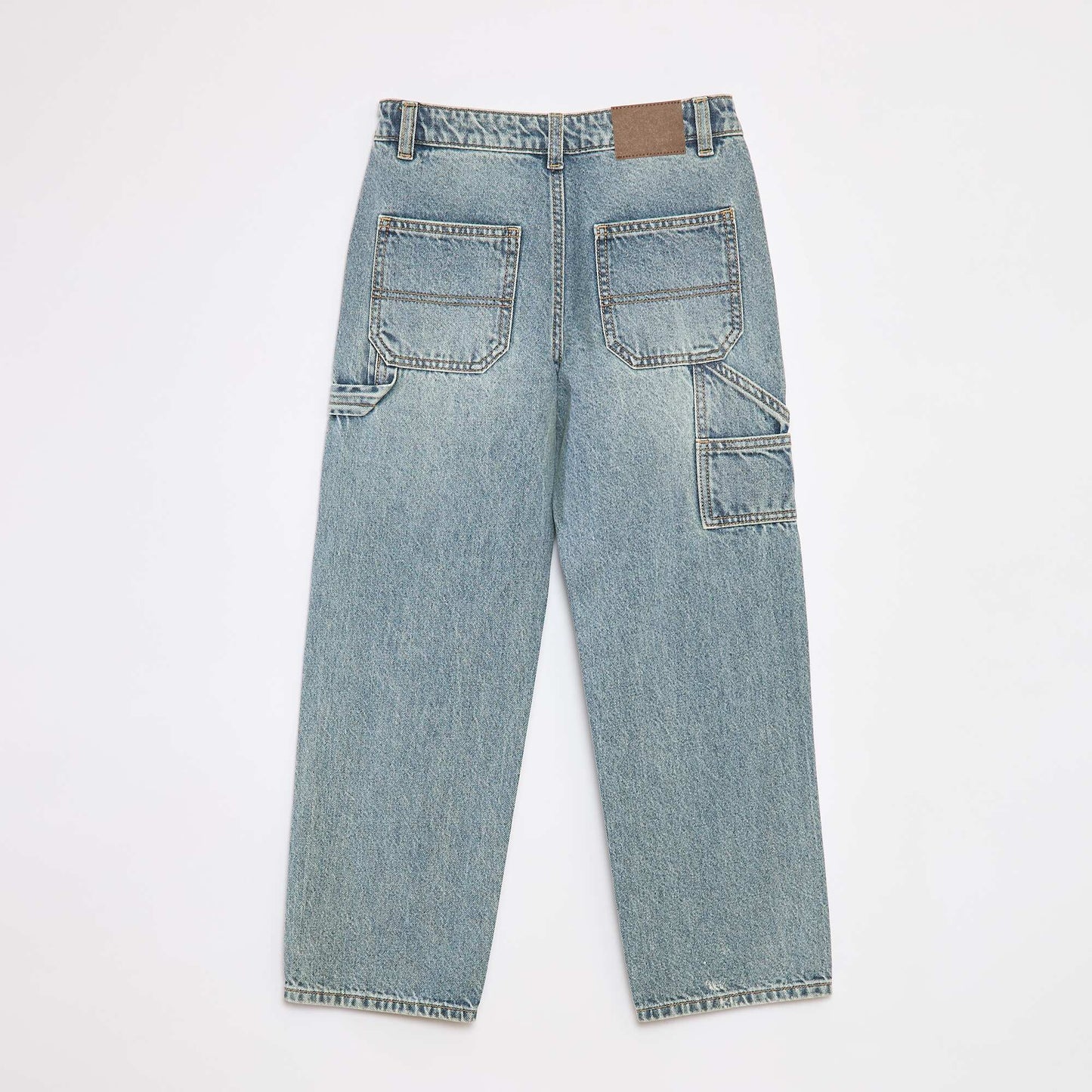 Pantalon denim relaxed fit BLEU