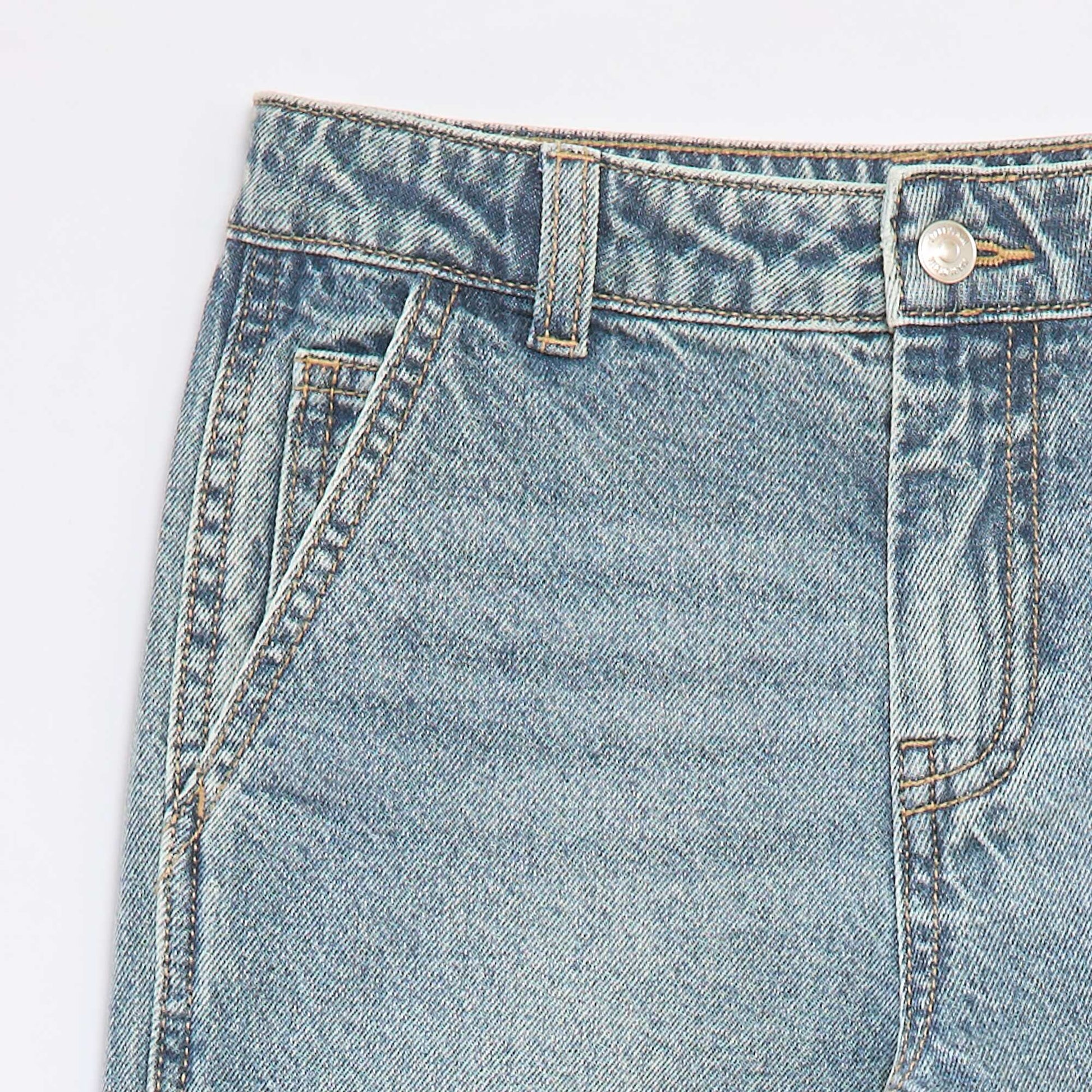 Pantalon denim relaxed fit BLEU