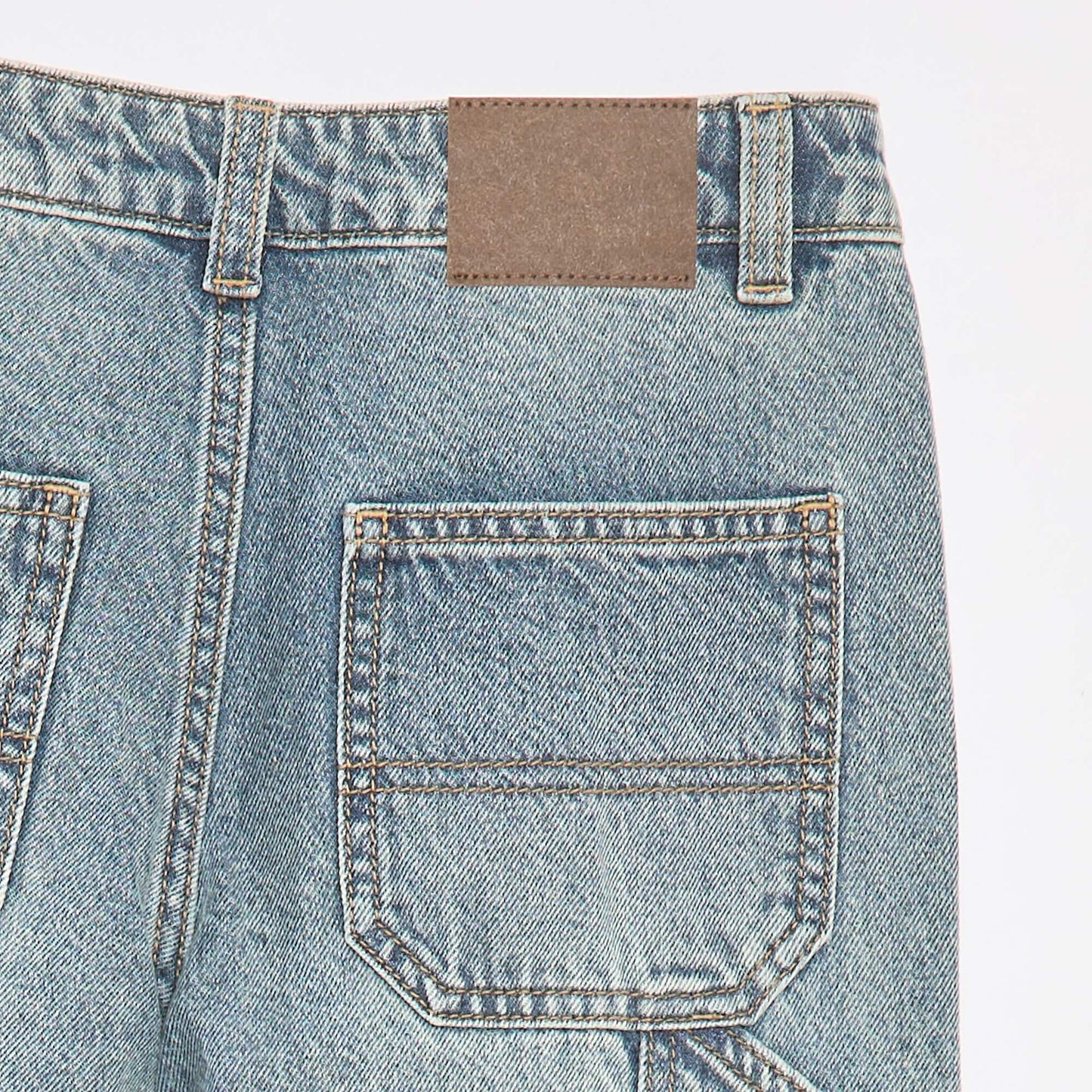 Pantalon denim relaxed fit BLEU