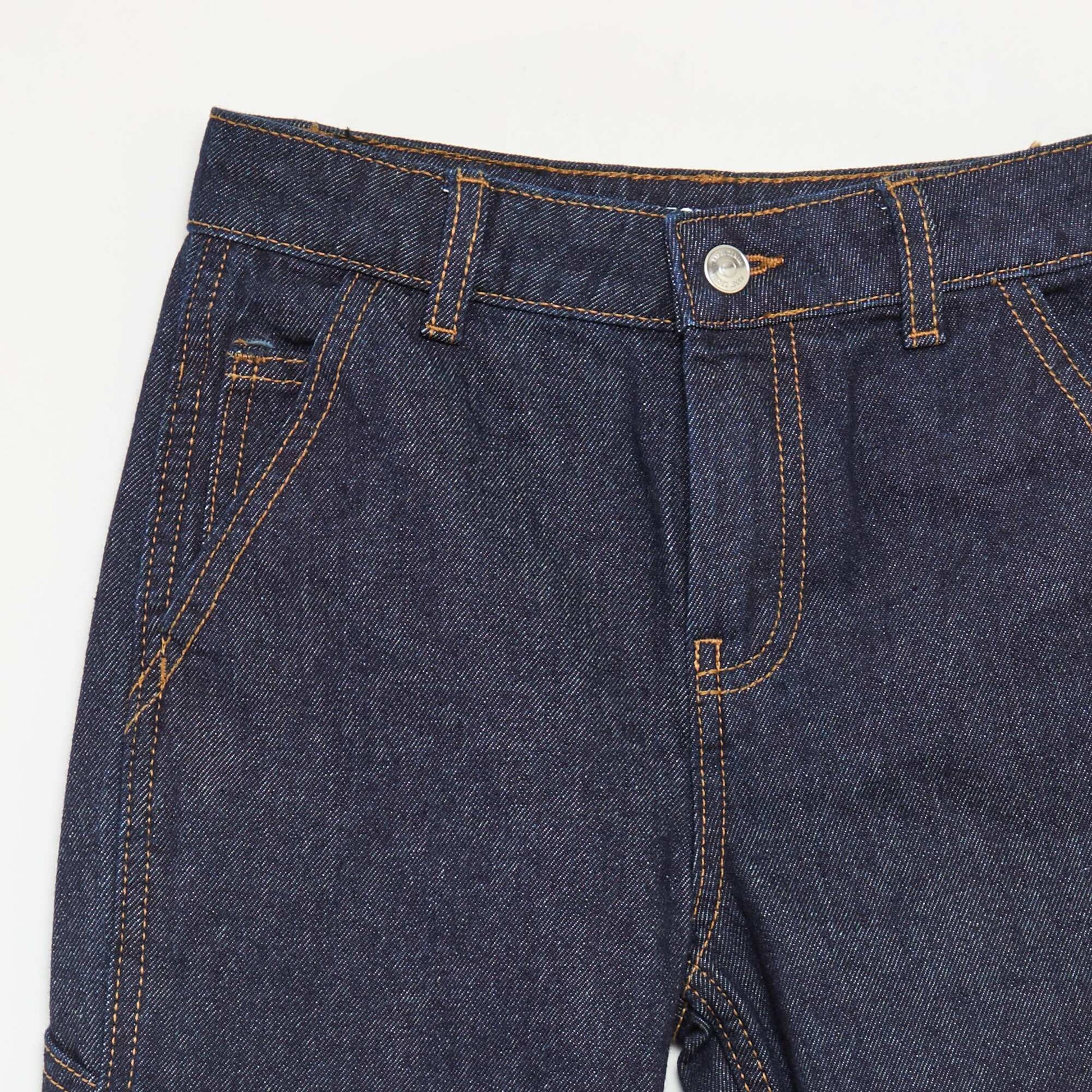 Pantalon denim relaxed fit BLEU