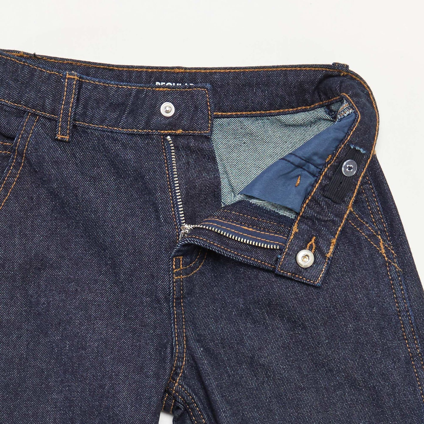 Pantalon denim relaxed fit BLEU